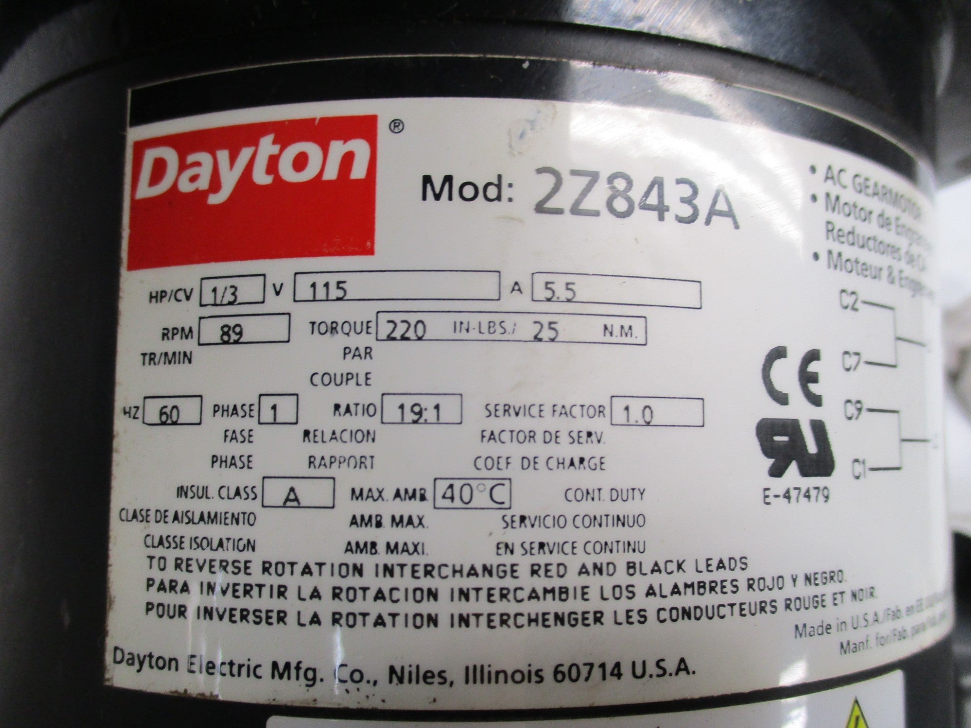 DAYTON 2Z843A NSNP