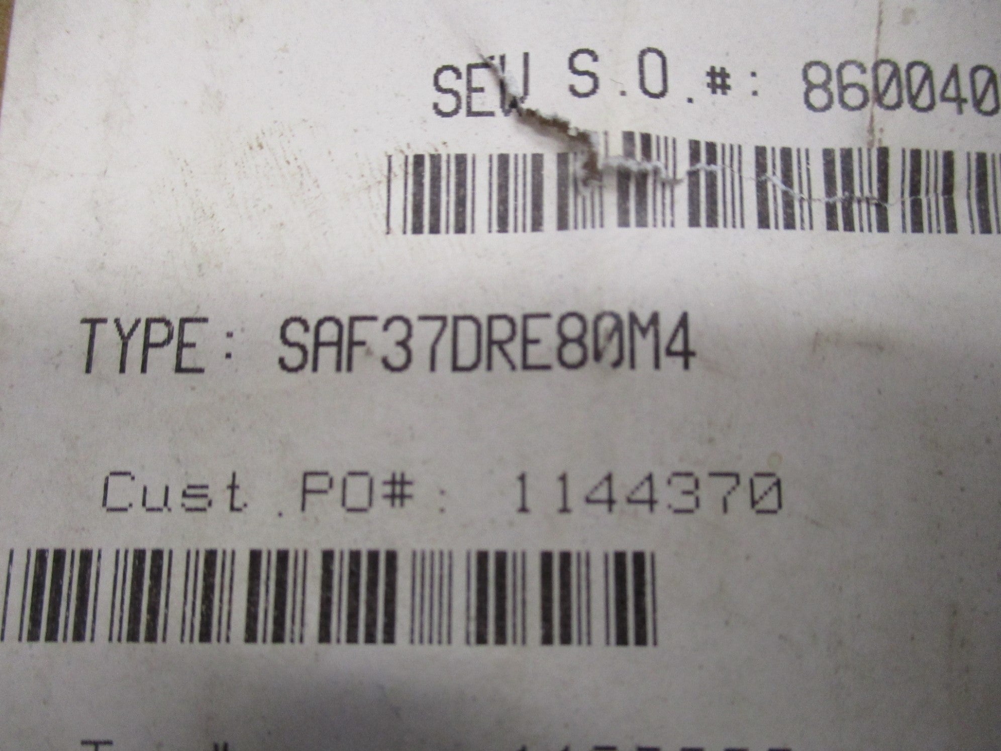 SEW EURODRIVE SAF37DRE80M4 NSMP