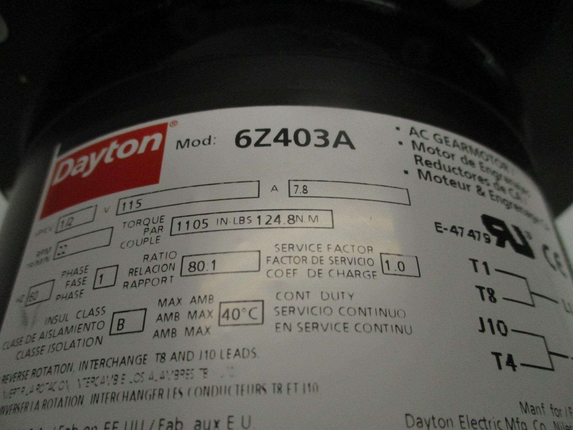 DAYTON 6Z403A NSMP