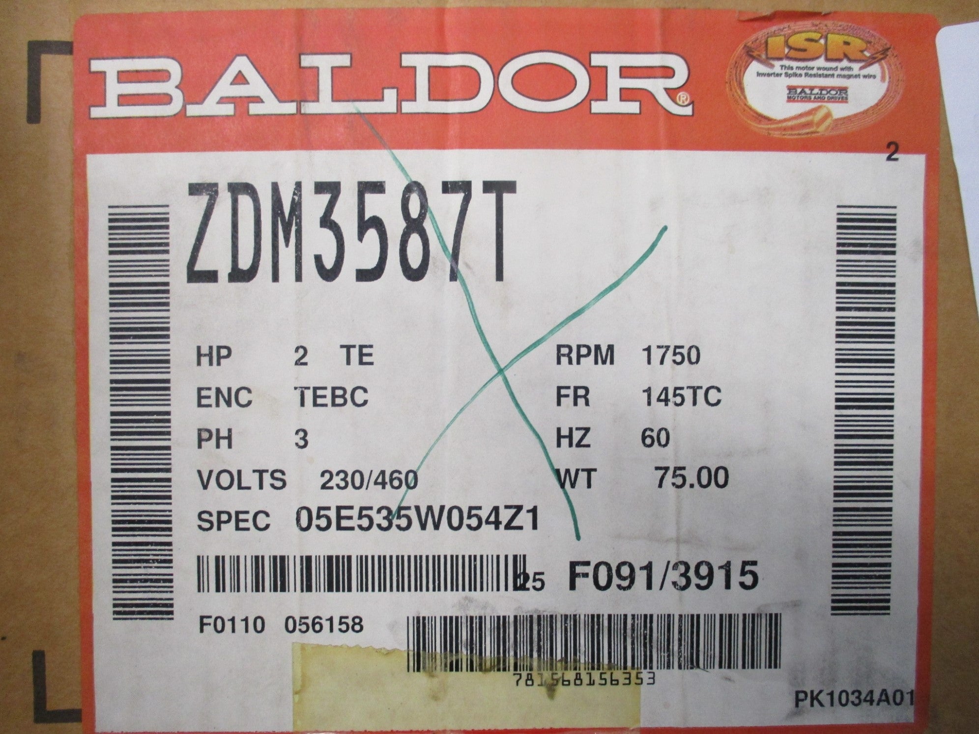 BALDOR ZDM3587T NSMP
