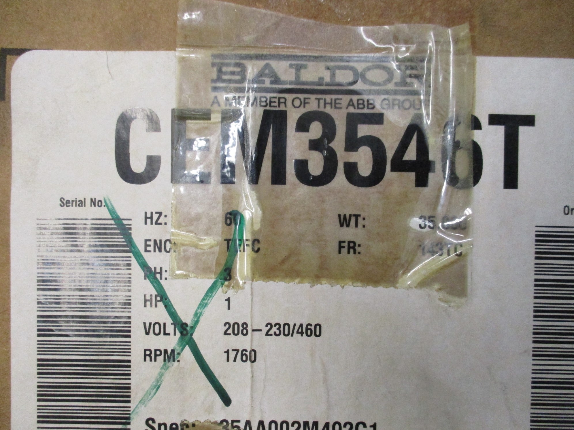 BALDOR CEM3546T NSMP