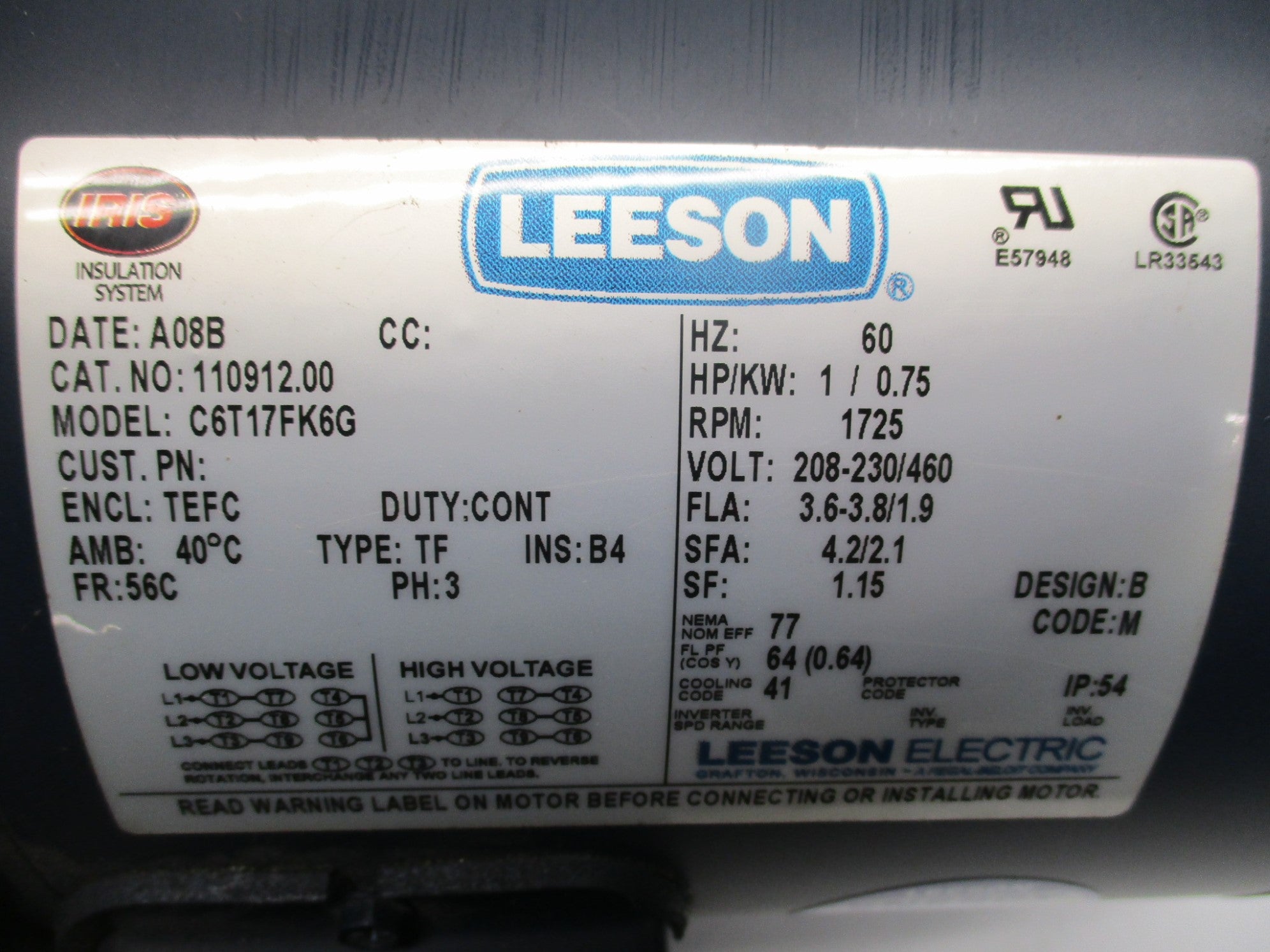 LEESON C6T17FK6G 110912.00 NSMP