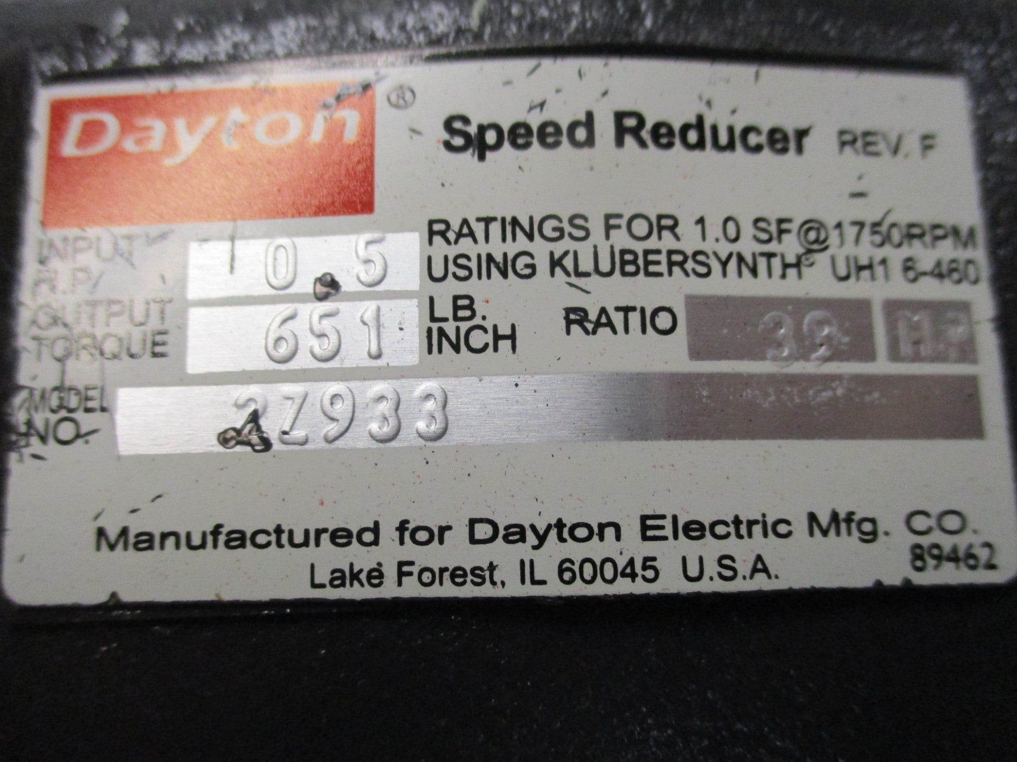 DAYTON 2Z933 NSMP