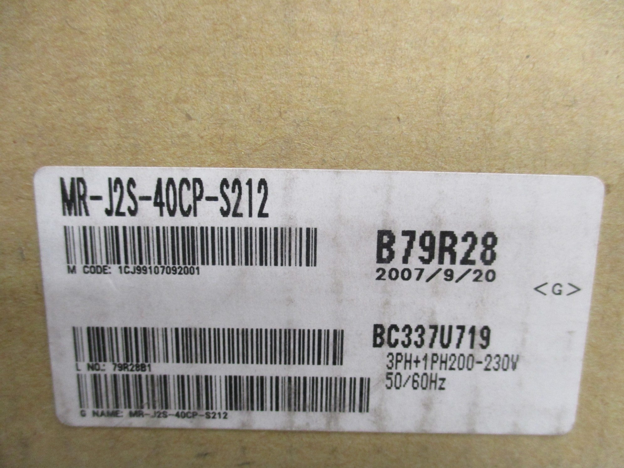 MITSUBISHI MR-J2S-40CP-S212 NSMP