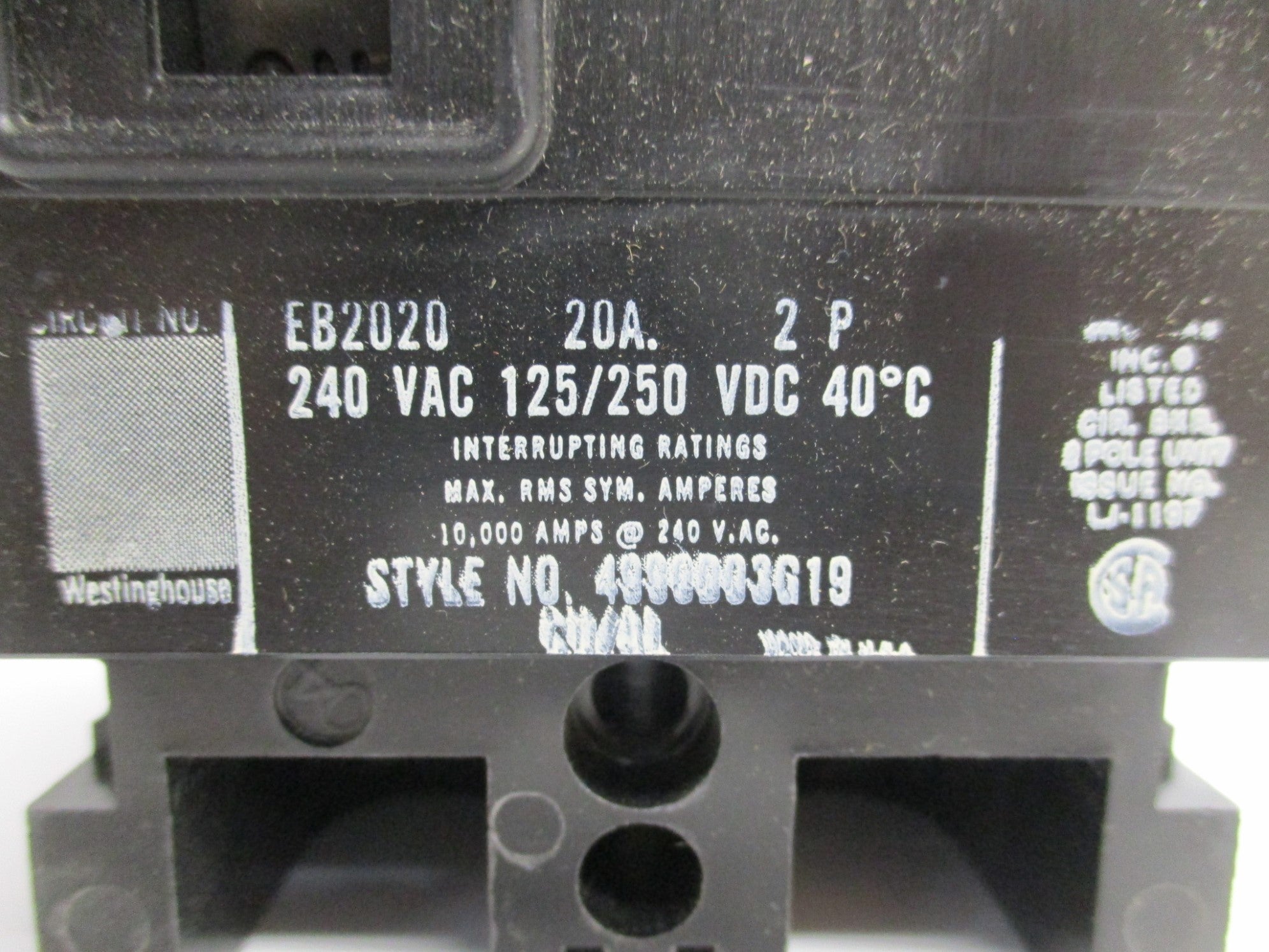 WESTINGHOUSE EB2020 20A 240V (BLACK) NSMP