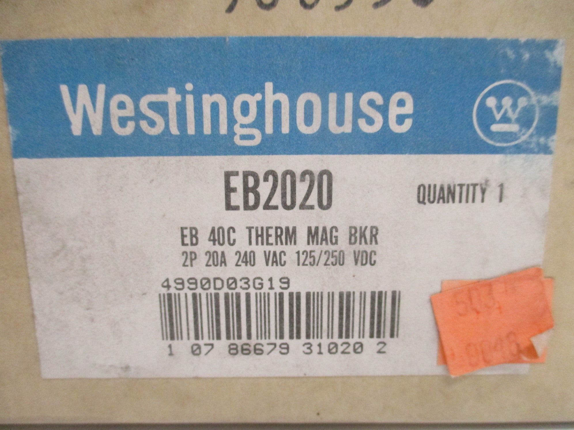 WESTINGHOUSE EB2020 20A 240V (BLACK) NSMP