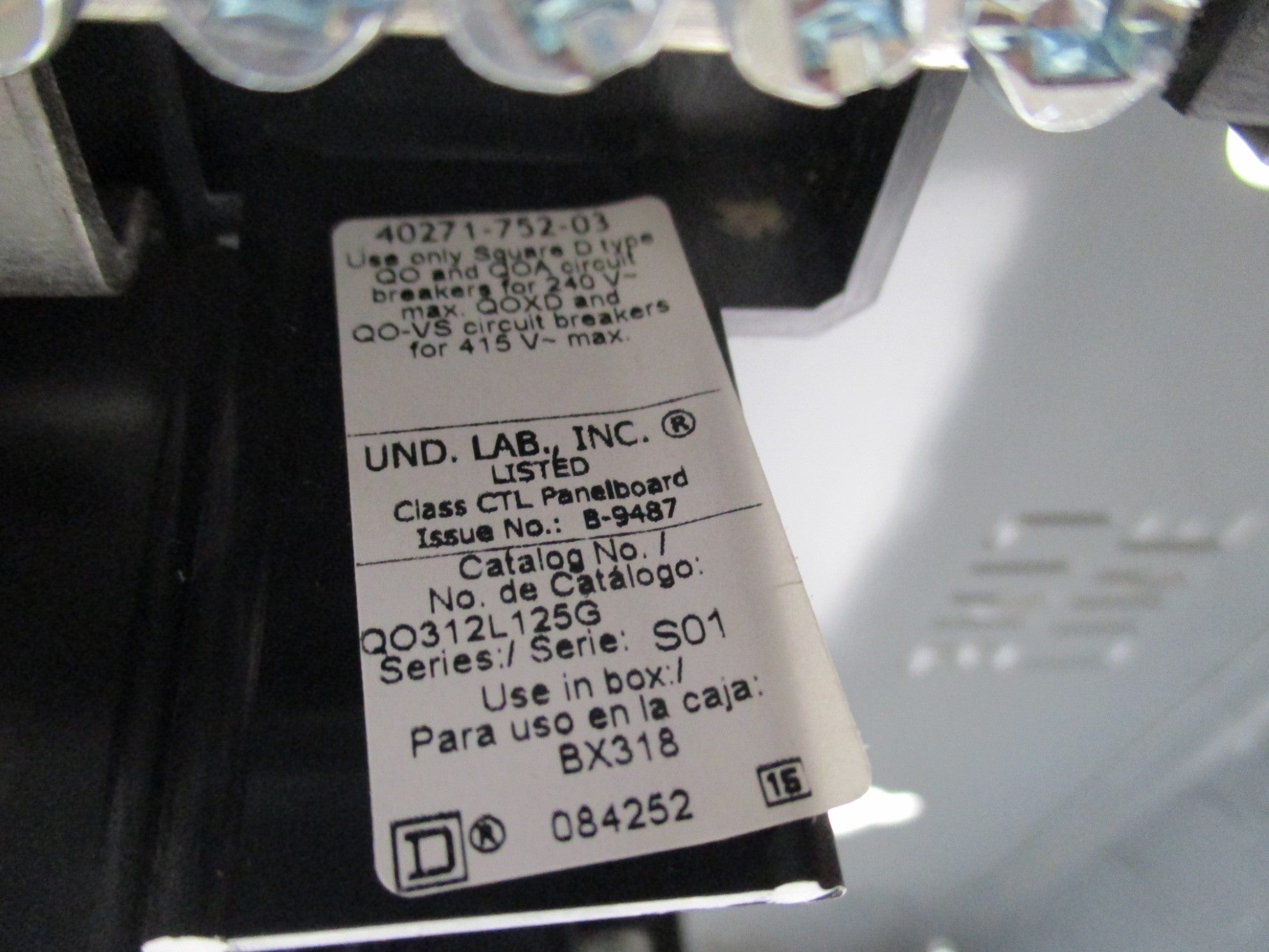 SQUARE D QO312L125G SER. S01 (AS PICTURED) NSNP