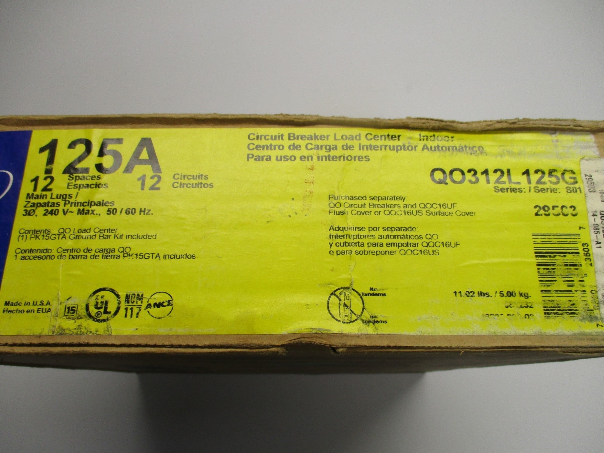 SQUARE D QO312L125G SER. S01 NSFS