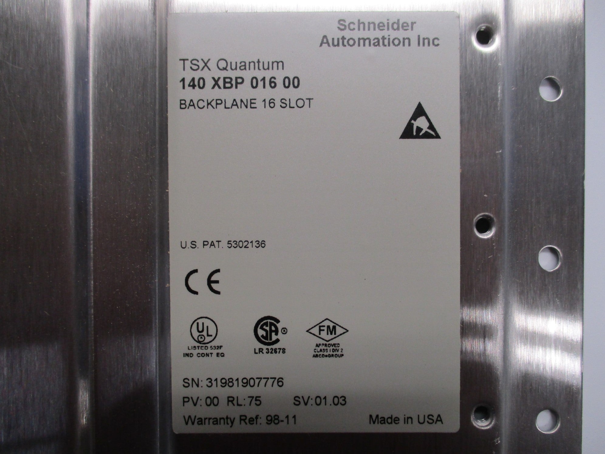 SCHNEIDER AUTOMATION 140XBP01600 NSMP