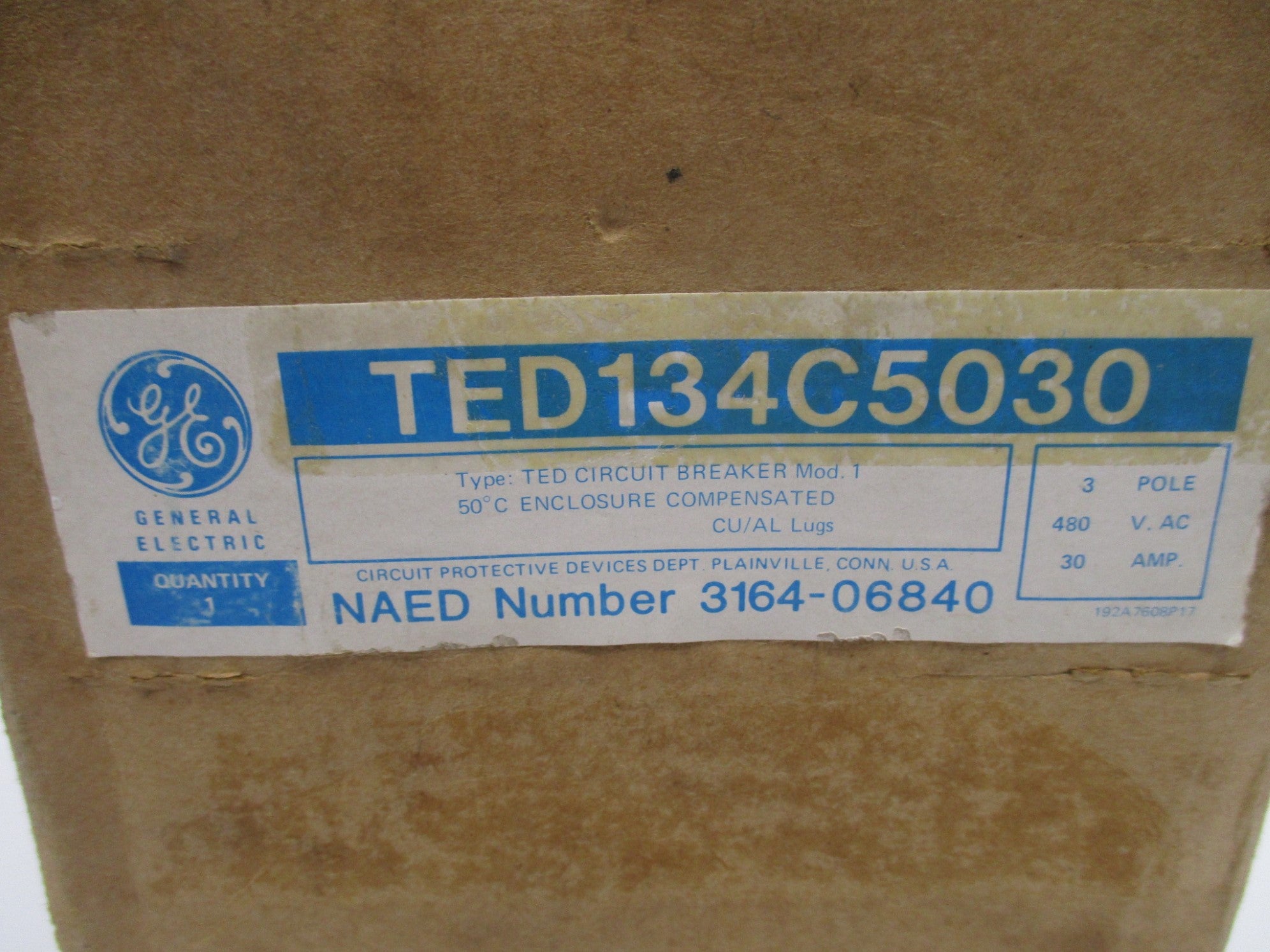 GENERAL ELECTRIC TED134C5030 30A 480V (BLACK) NSNP
