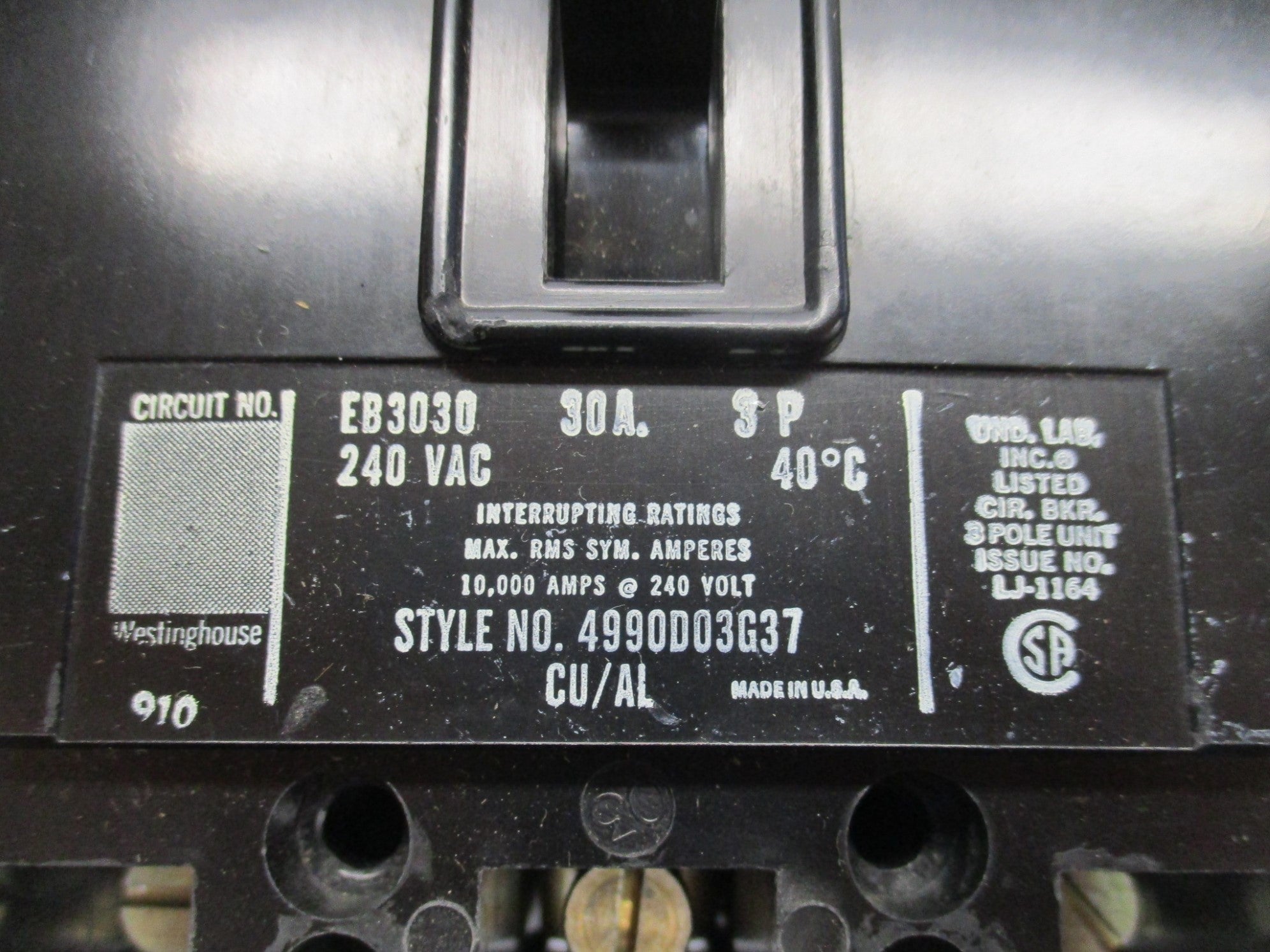 WESTINGHOUSE EB3030 30A 240V (BLACK) NSMP