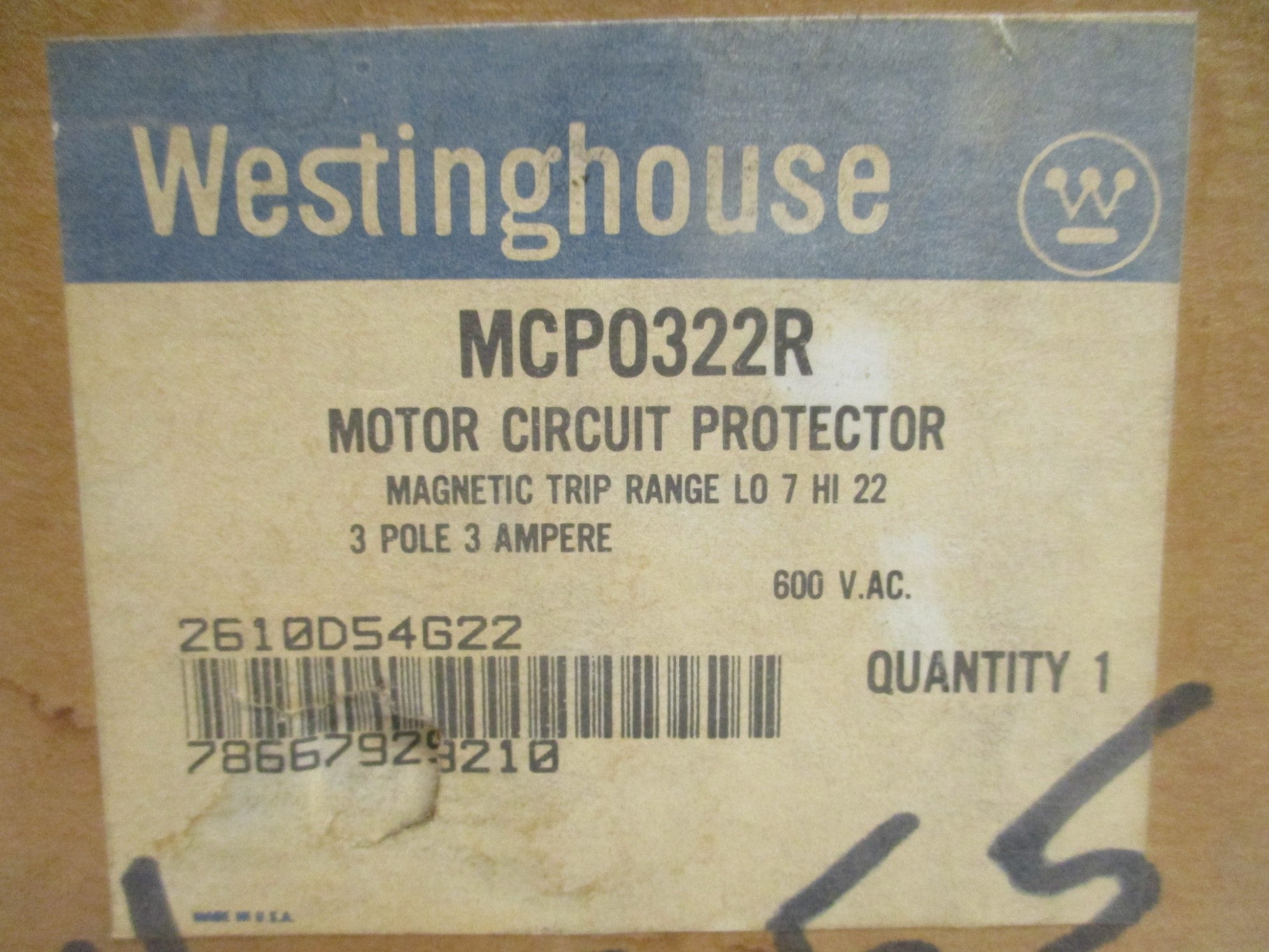 WESTINGHOUSE MCP0322R 3A 600V (BLACK) NSMP