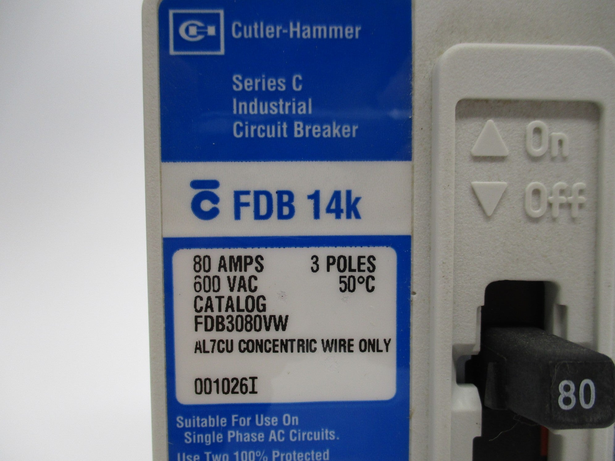 CUTLER HAMMER FDB3080VW SER. C 80A 600V (BLUE) NSMP