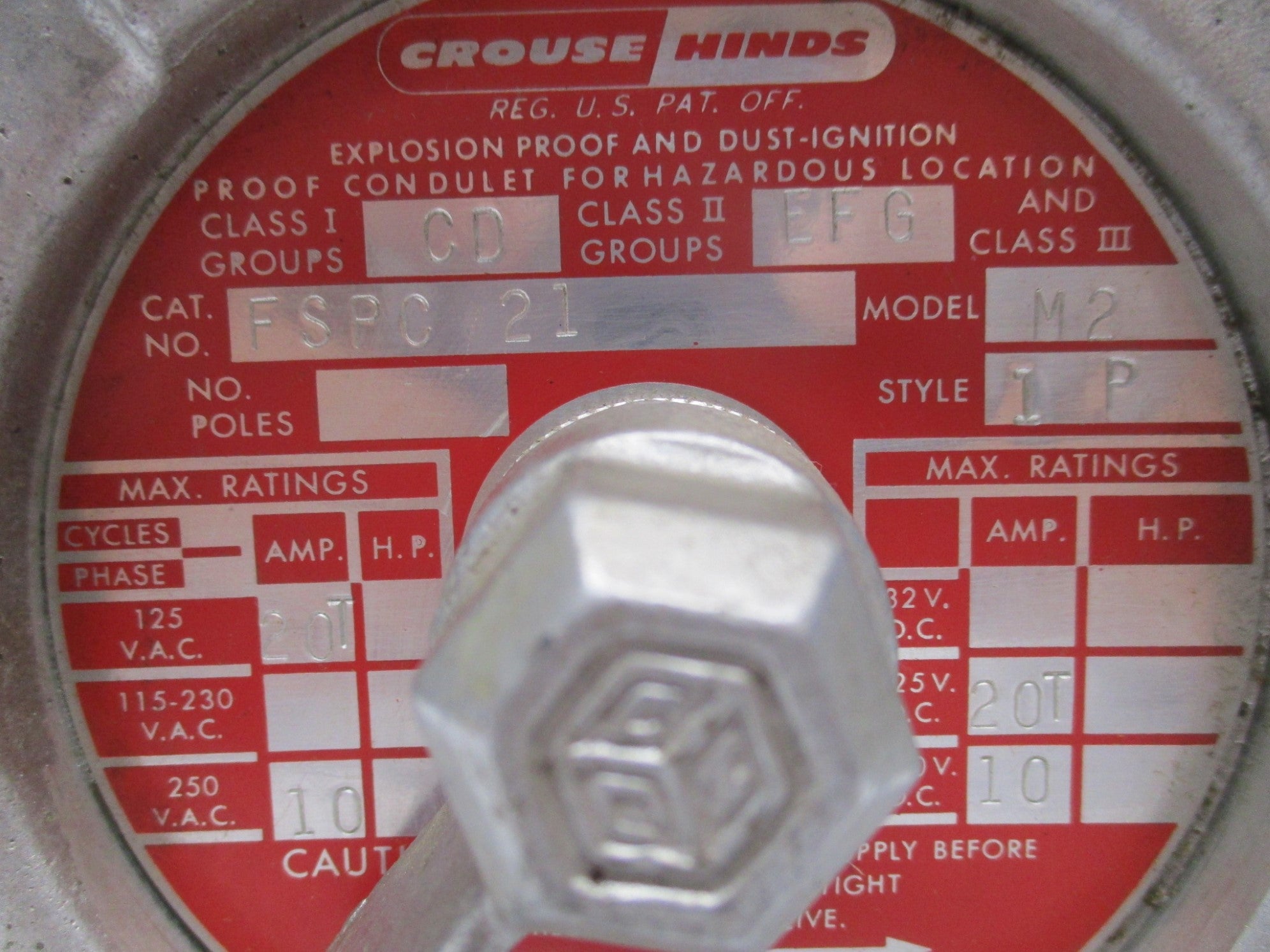 CROUSE HINDS FSPC21 UNMP