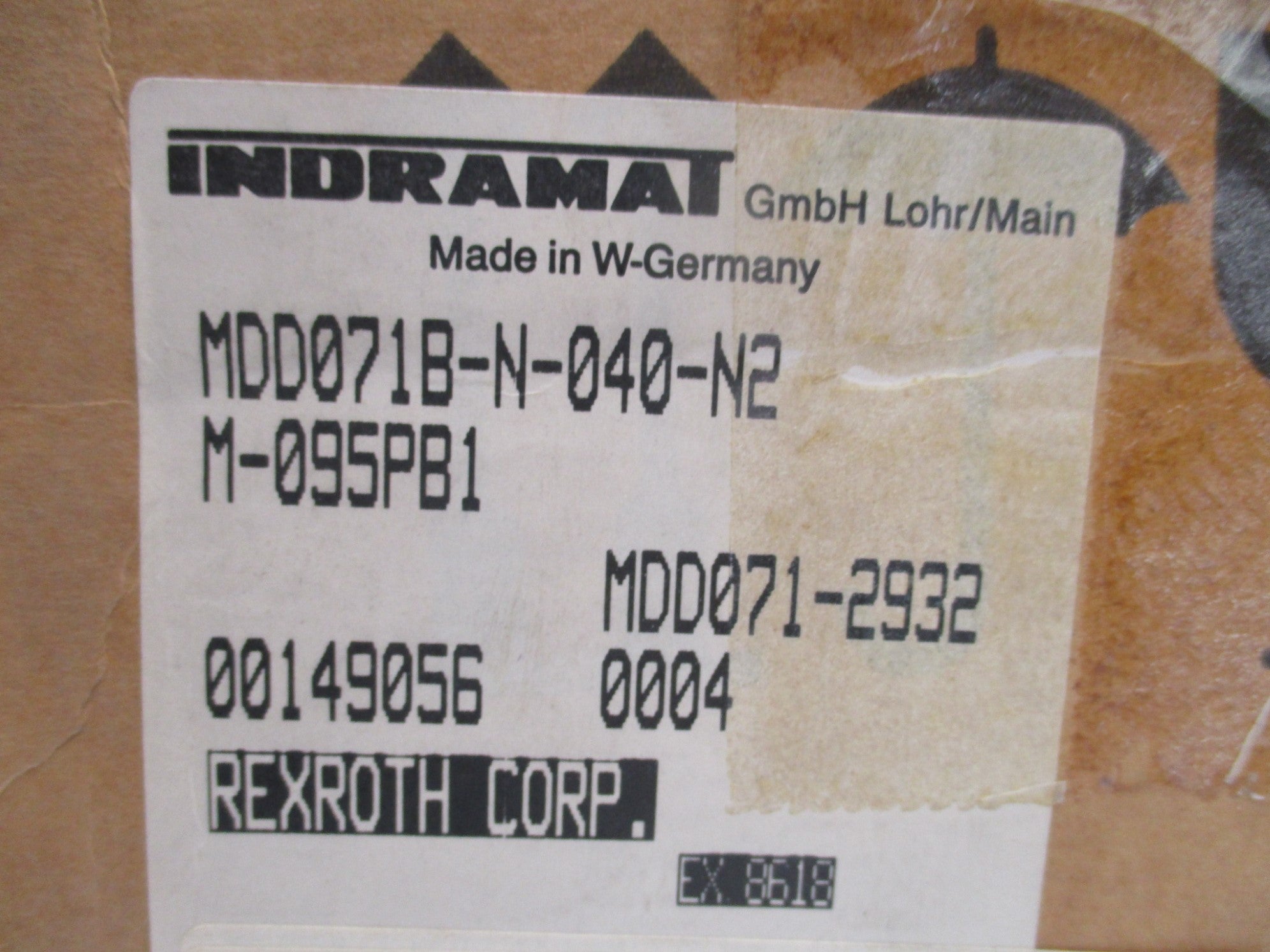 REXROTH MDD071B-N-040-N2M-095PB1 NSFS