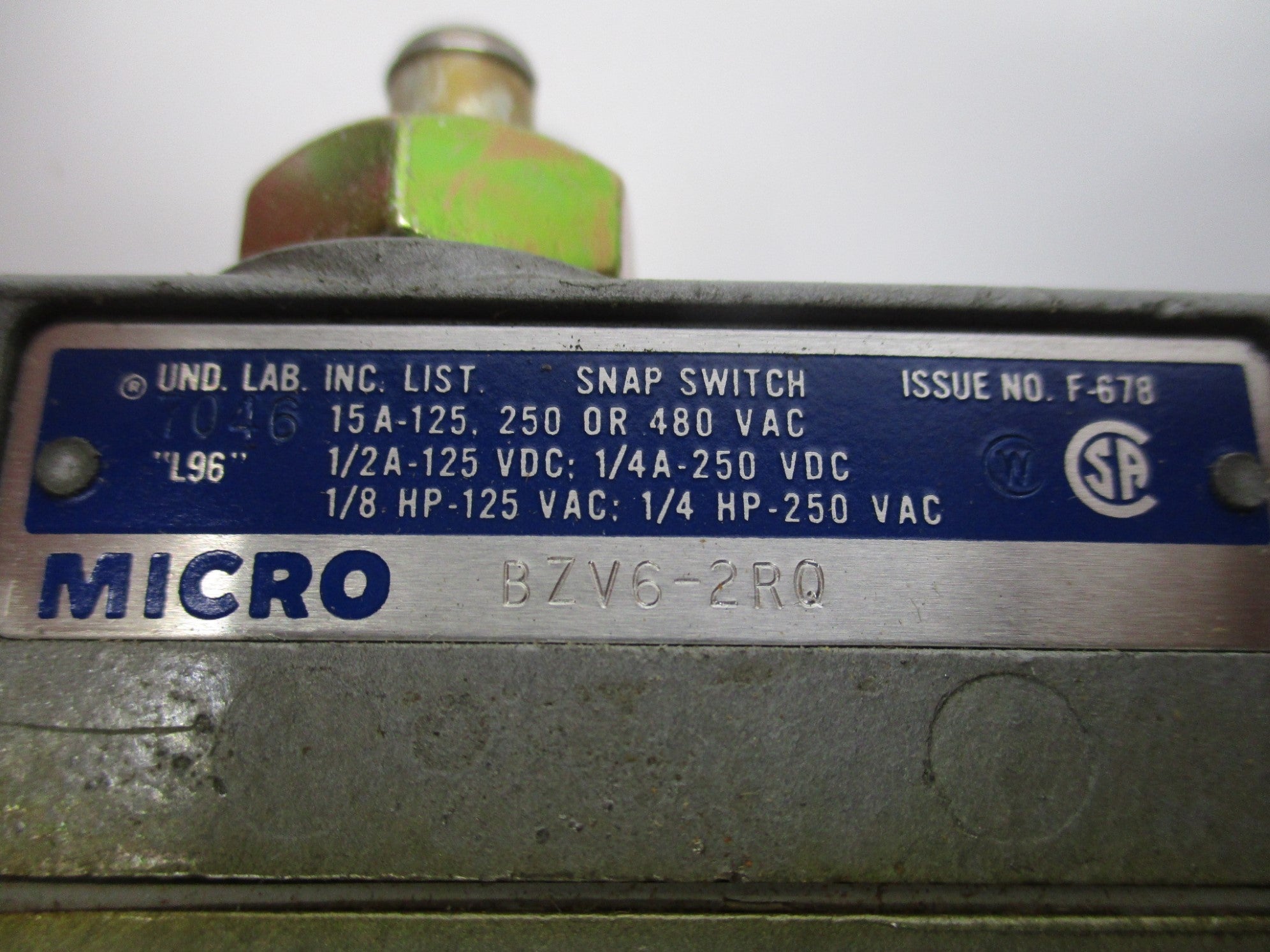 MICROSWITCH BZV6-2RQ (GREY) NSMP