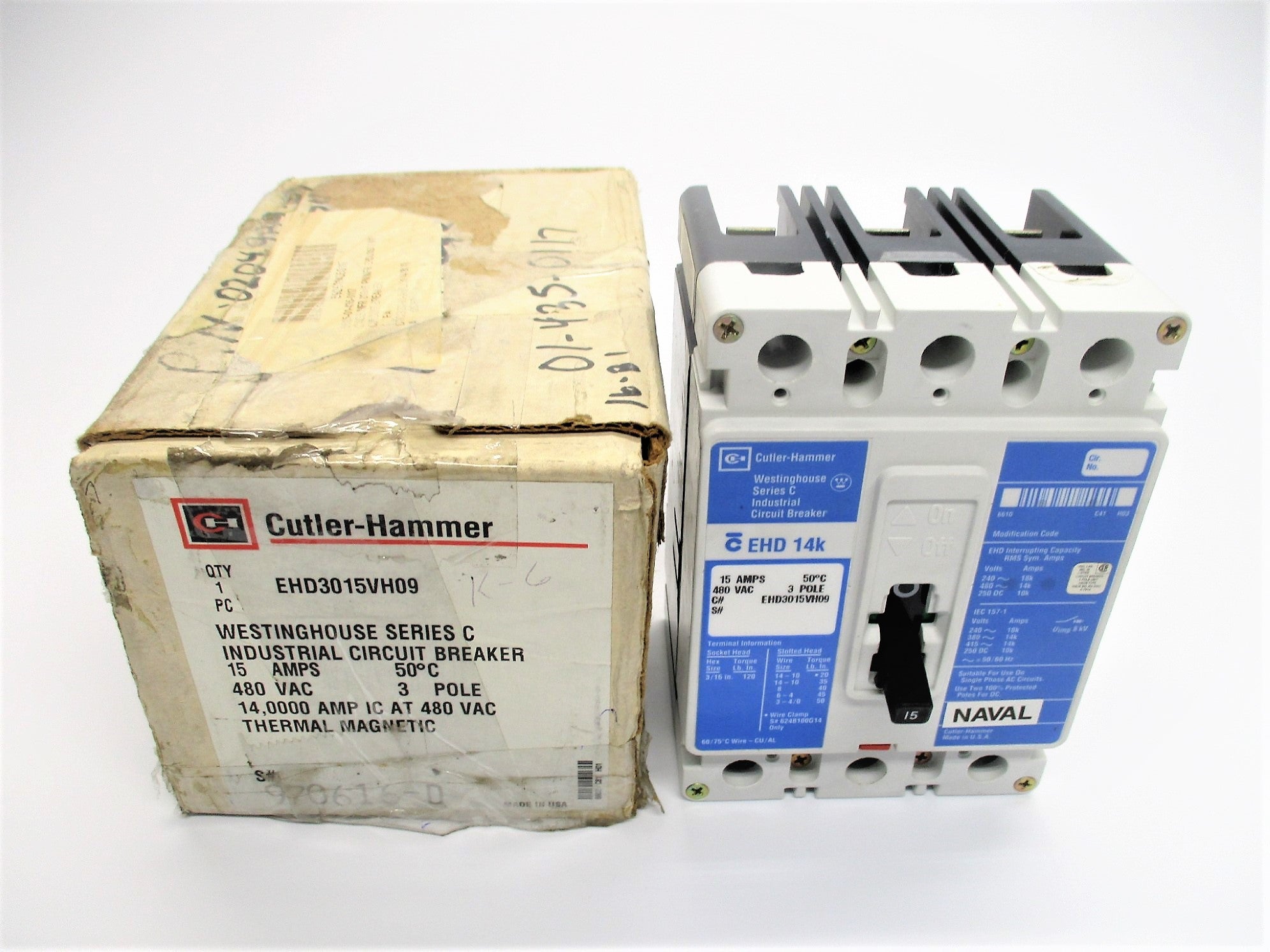 CUTLER HAMMER EHD3015VH09 SER. C 15A 480V NSMP
