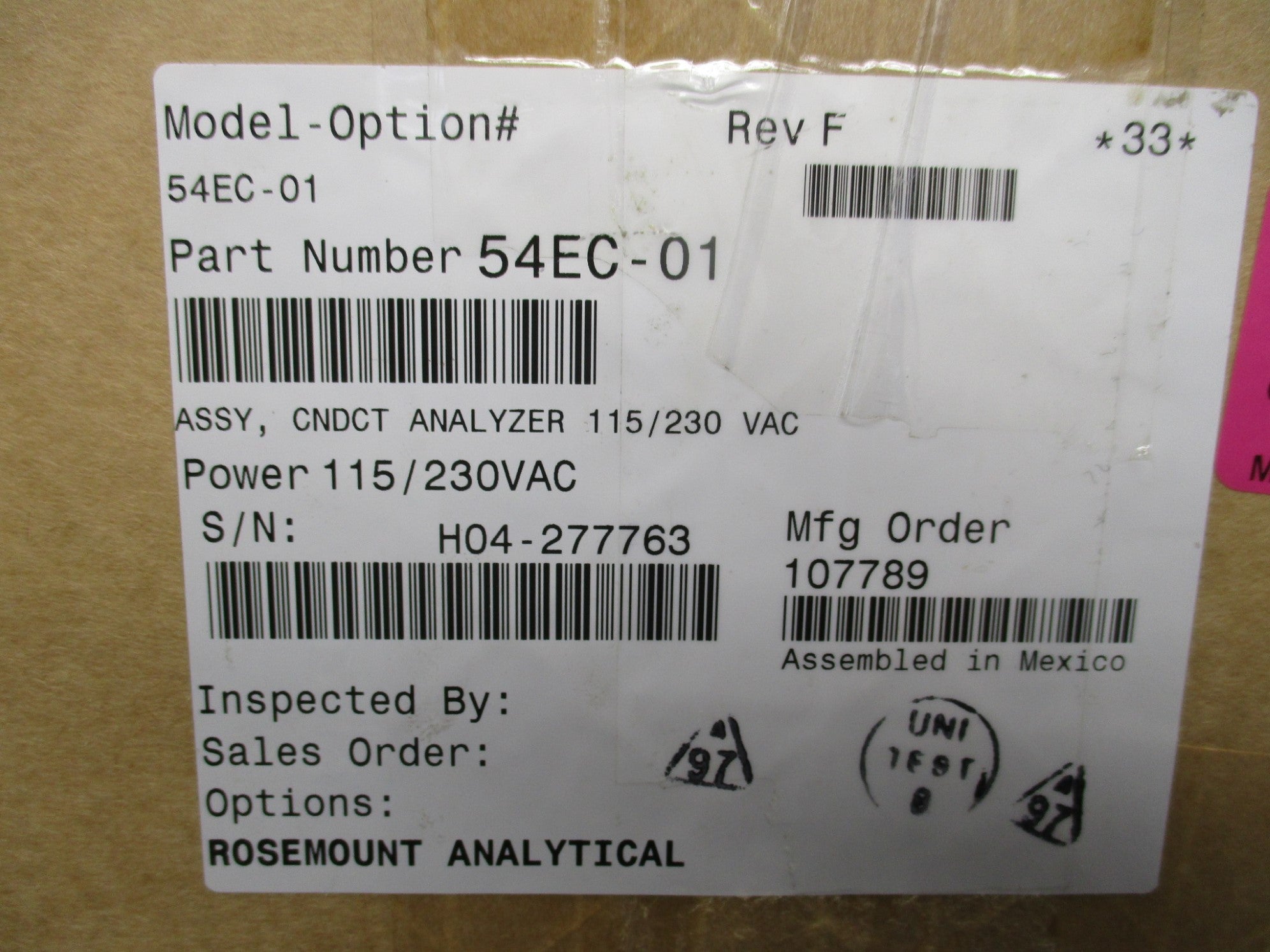 ROSEMOUNT 54EC-01 NSMP