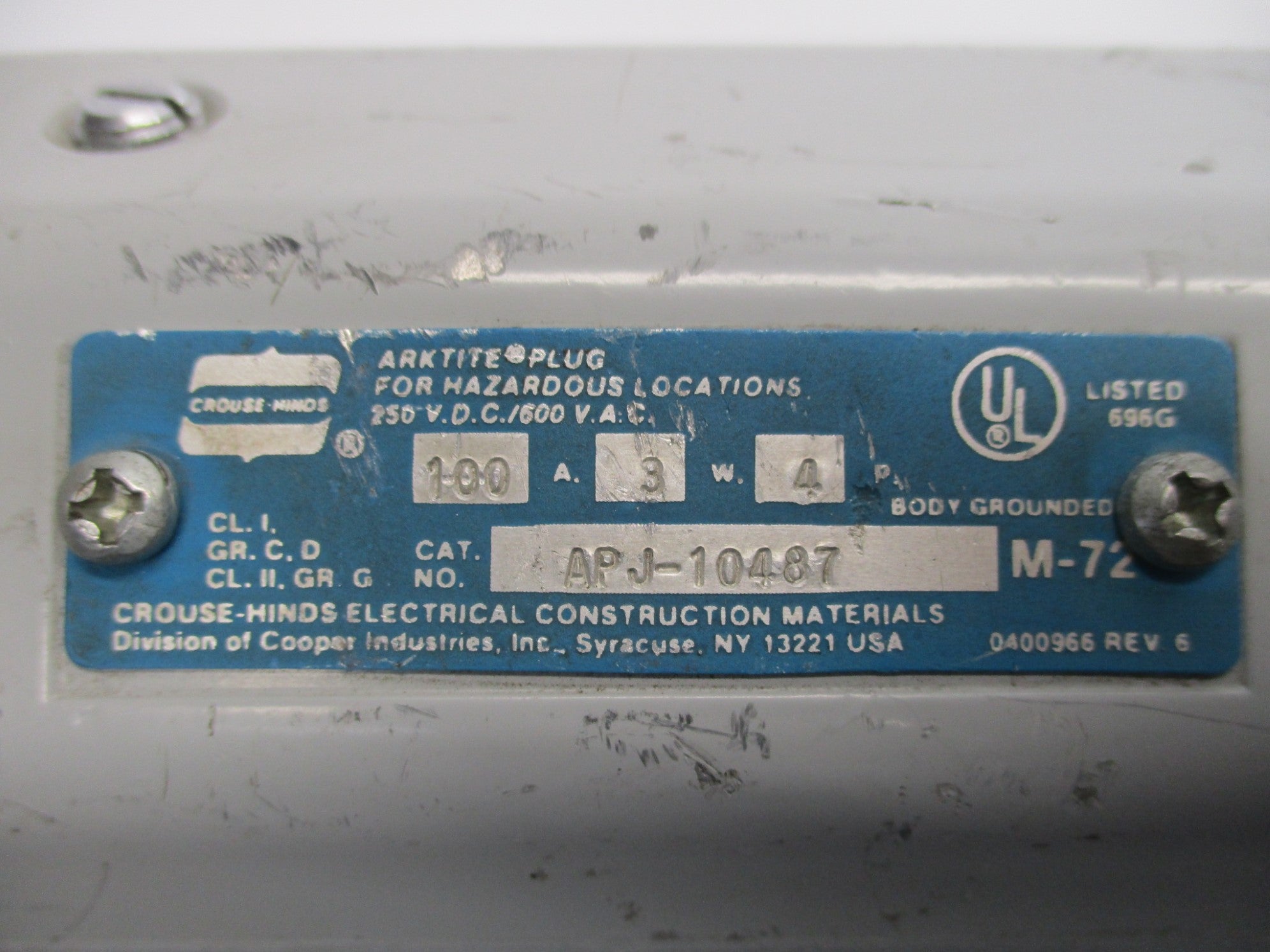 CROUSE HINDS APJ-10487 UNMP