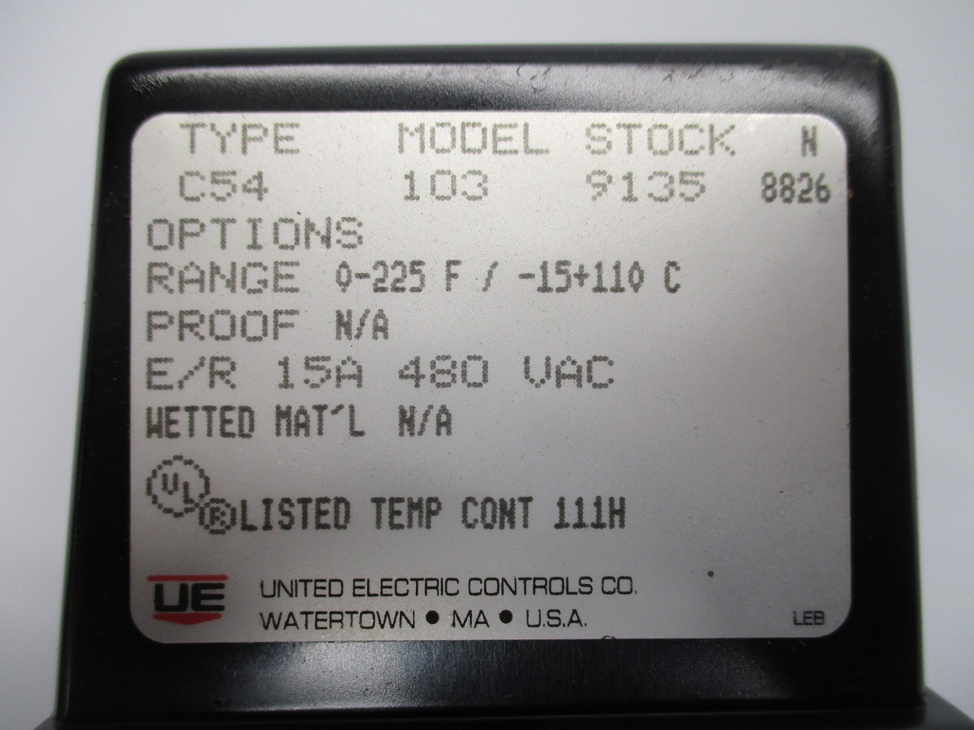 UNITED ELECTRIC C54103 NSMP
