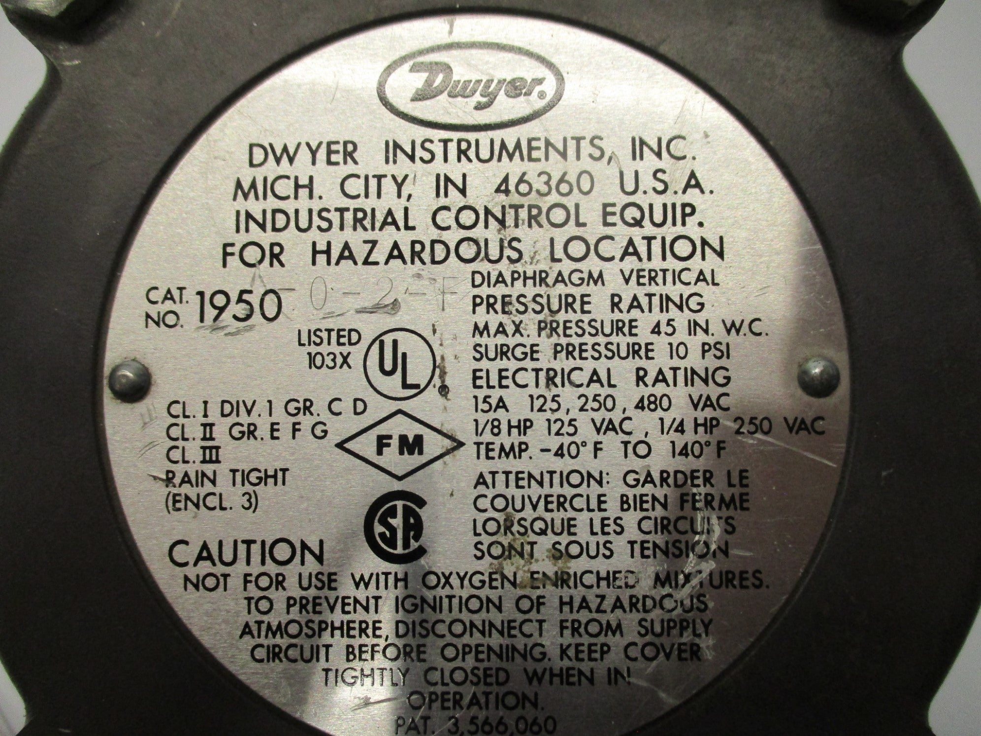 DWYER 1950-0-2F UNMP
