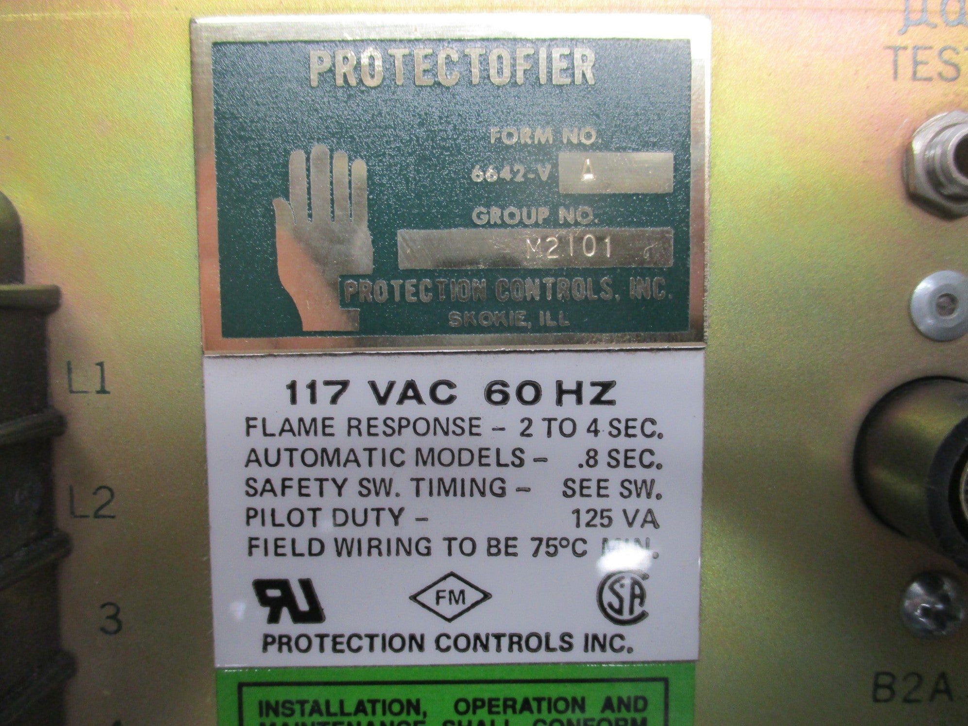 PROTECTION CONTROLS 6642-VA NSMP