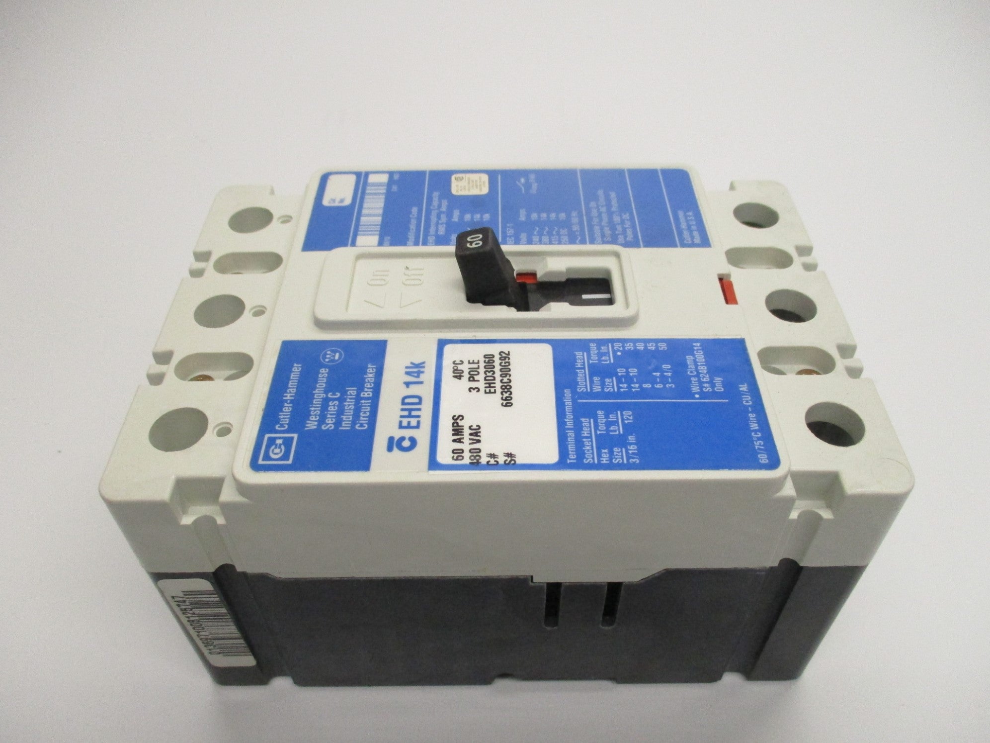 CUTLER HAMMER EHD3060 SER. C 60A 480V (BLUE) NSMP