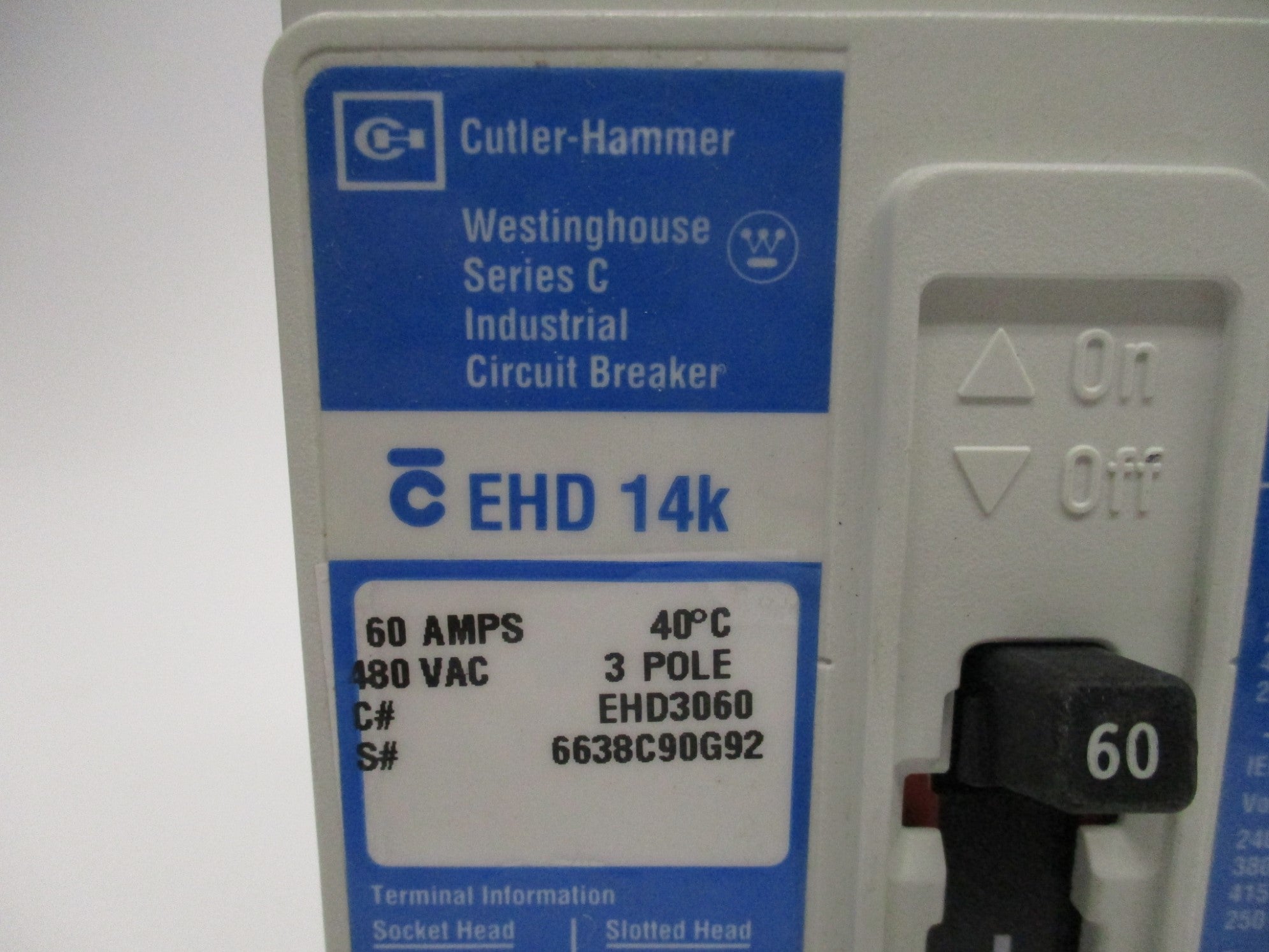 CUTLER HAMMER EHD3060 SER. C 60A 480V (BLUE) NSMP