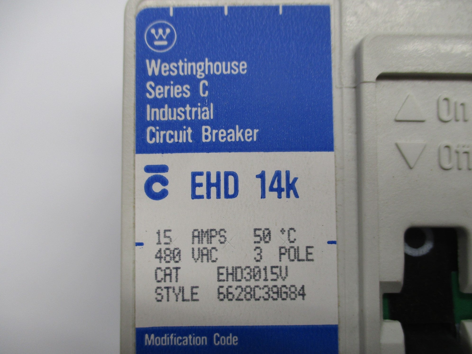 WESTINGHOUSE EHD3015V SER. C 15A 480V (BLUE) NSMP