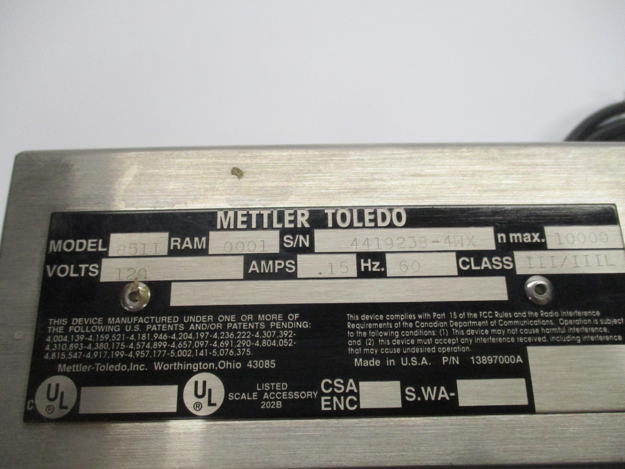 METTLER TOLEDO 8511 UNMP