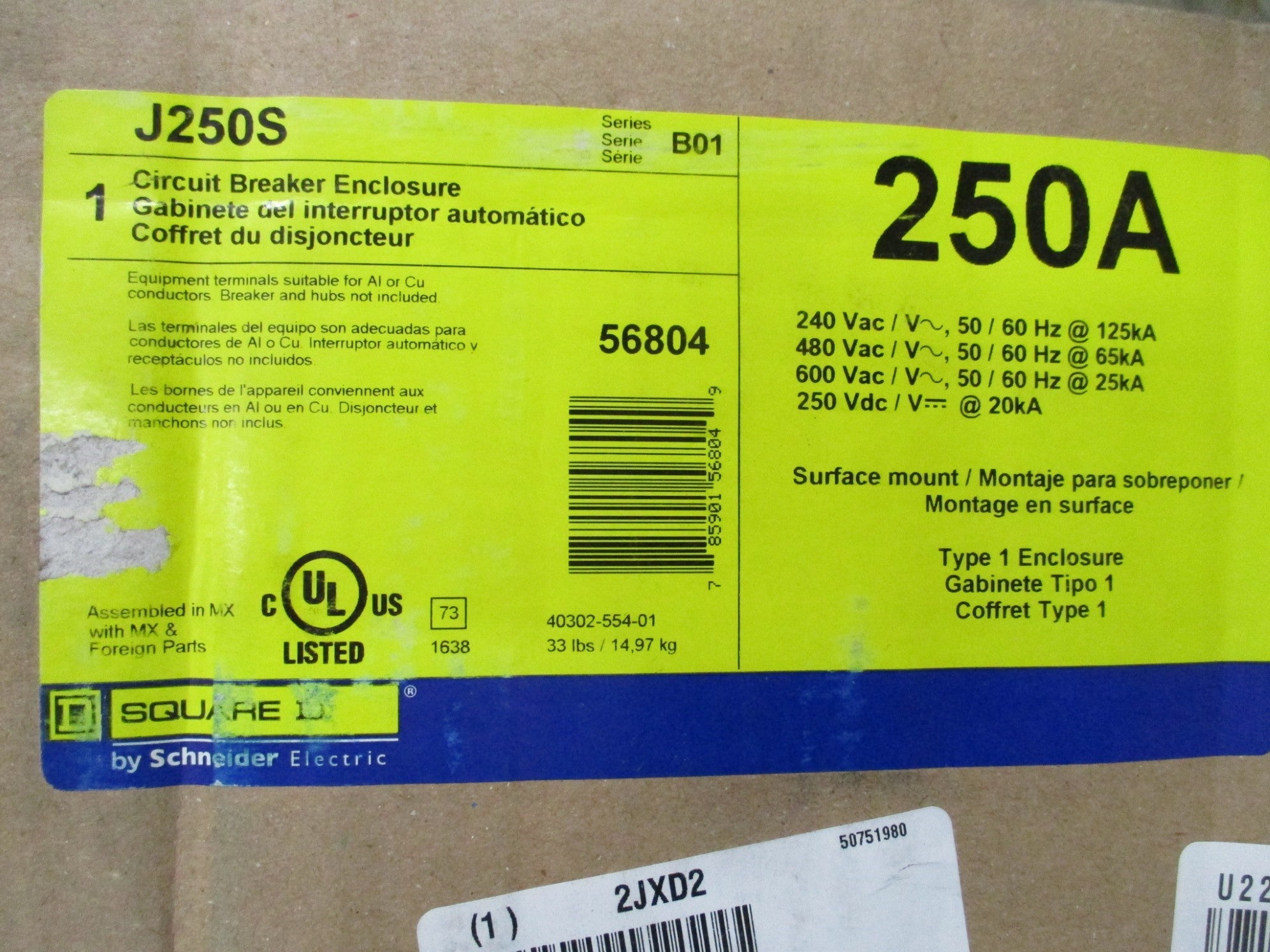 SQUARE D J250S SER. B01 NSFS