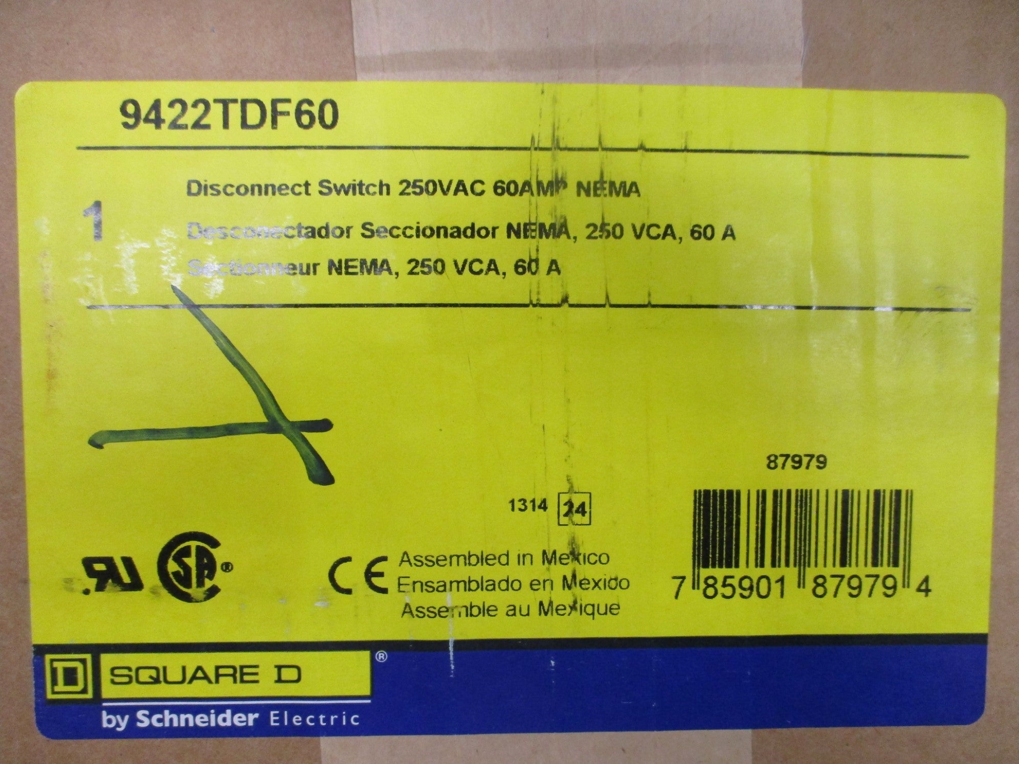 SQUARE D 9422TDF60 SER. A (AS PICTURED) NSMP