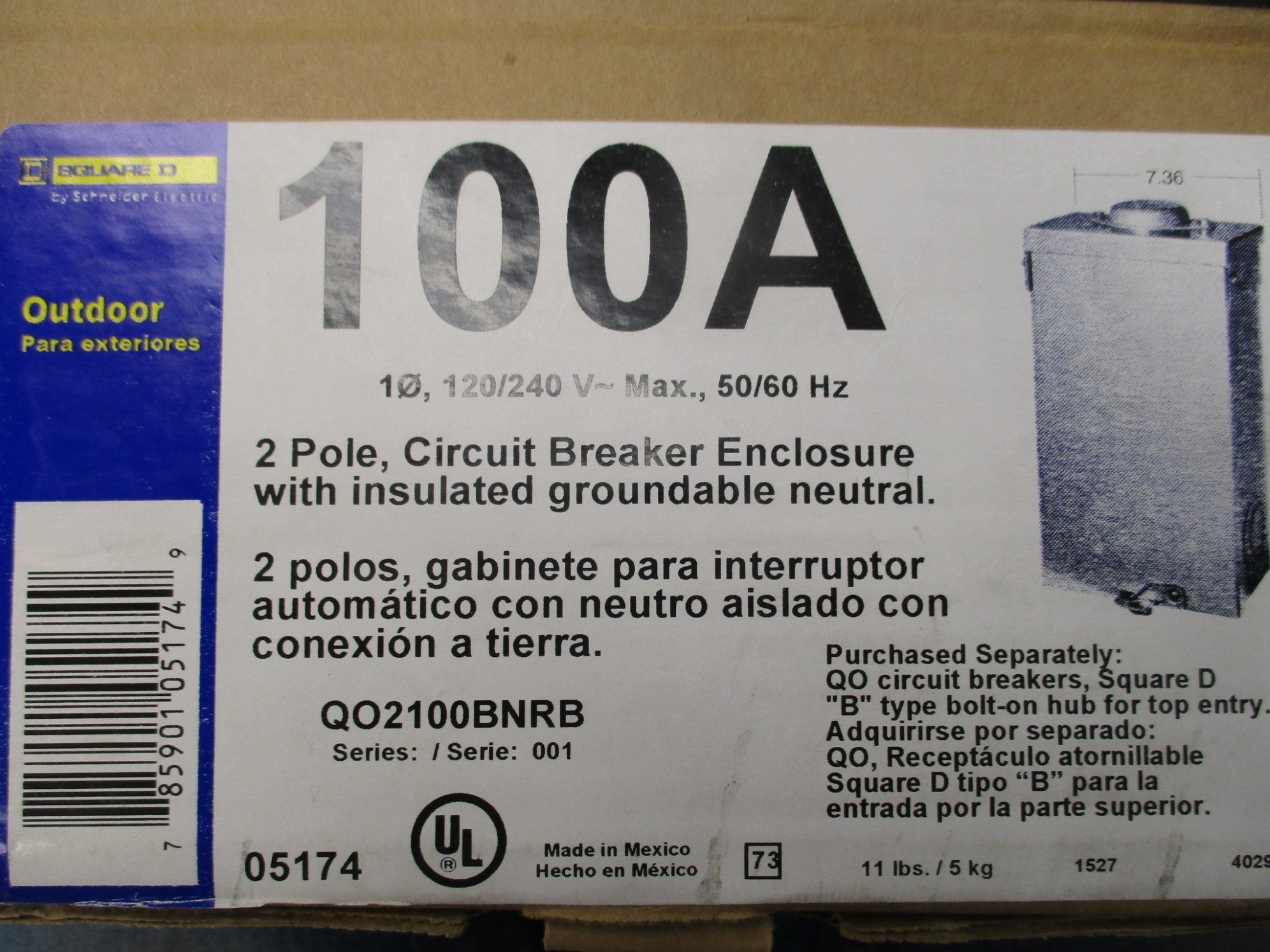 SQUARE D QO2100BNRB SER. 001 NSMP
