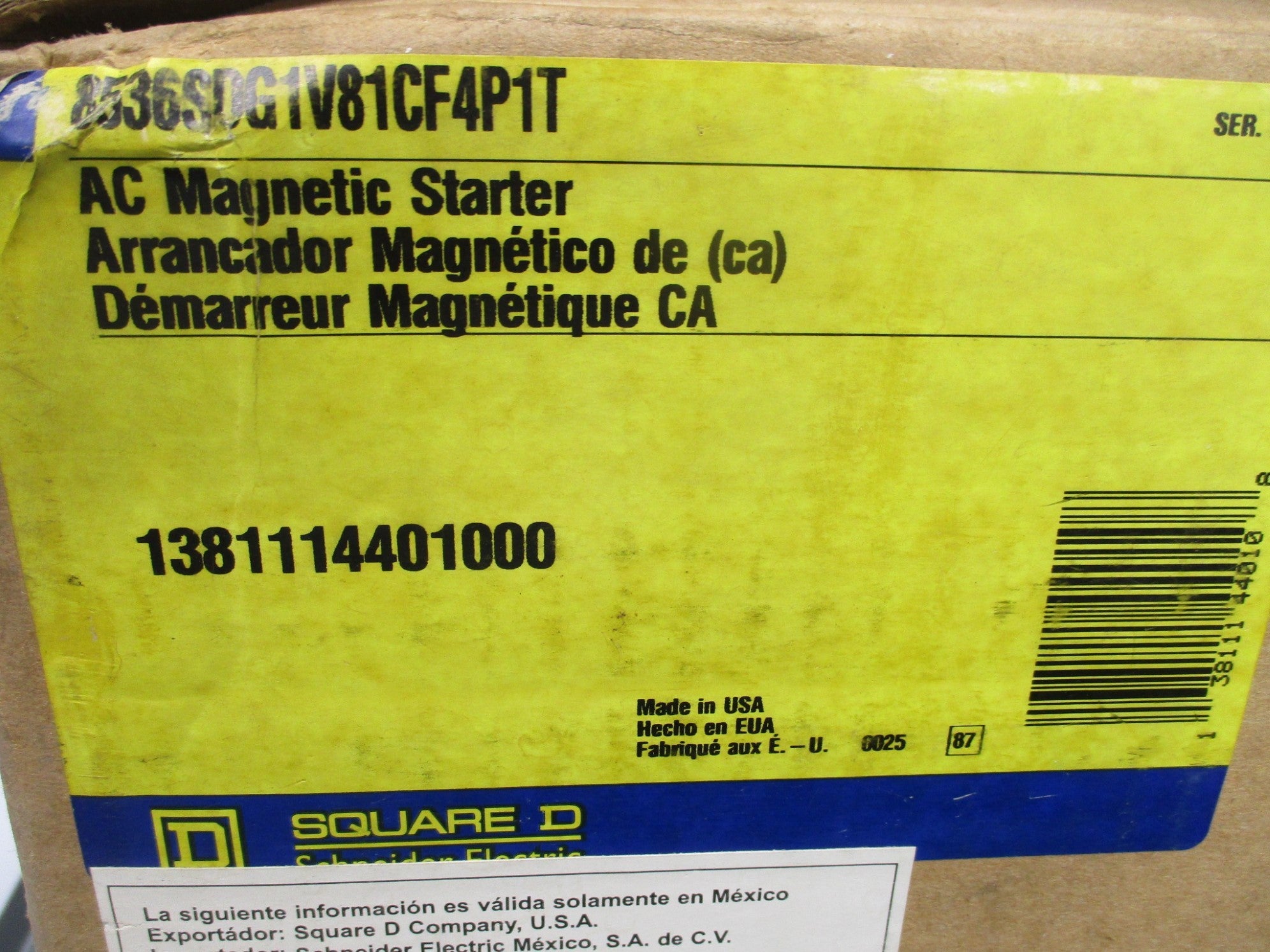 SQUARE D 8536SDG1V81CF4P1T SER. A (AS PICTURED) NSMP