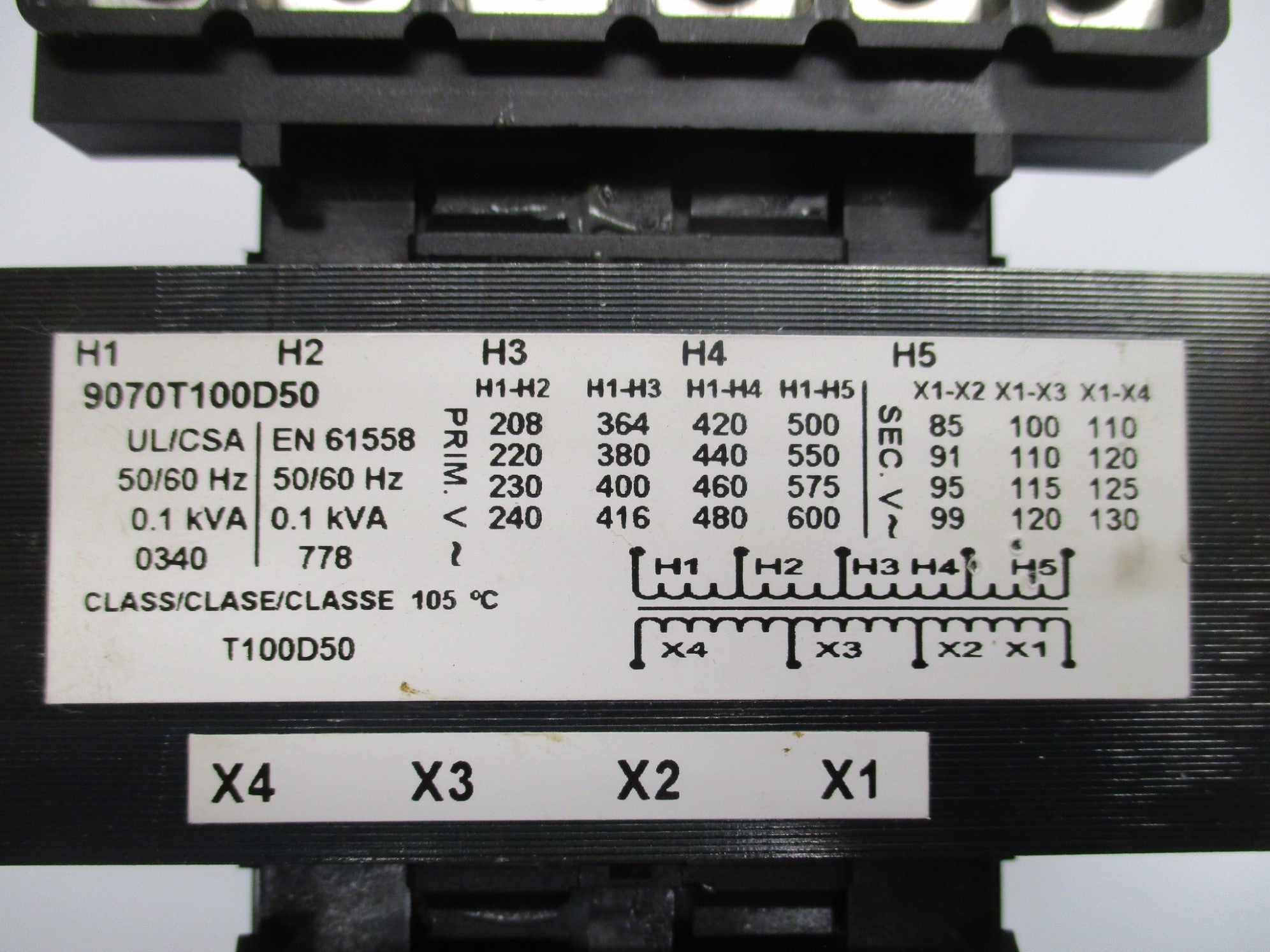 SQUARE D 9070T100D5 600V 0.1KVA NSMP