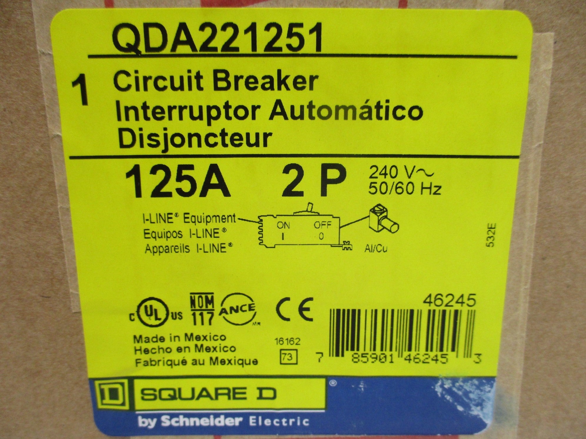 SQUARE D QDA221251 125A 480V NSFS