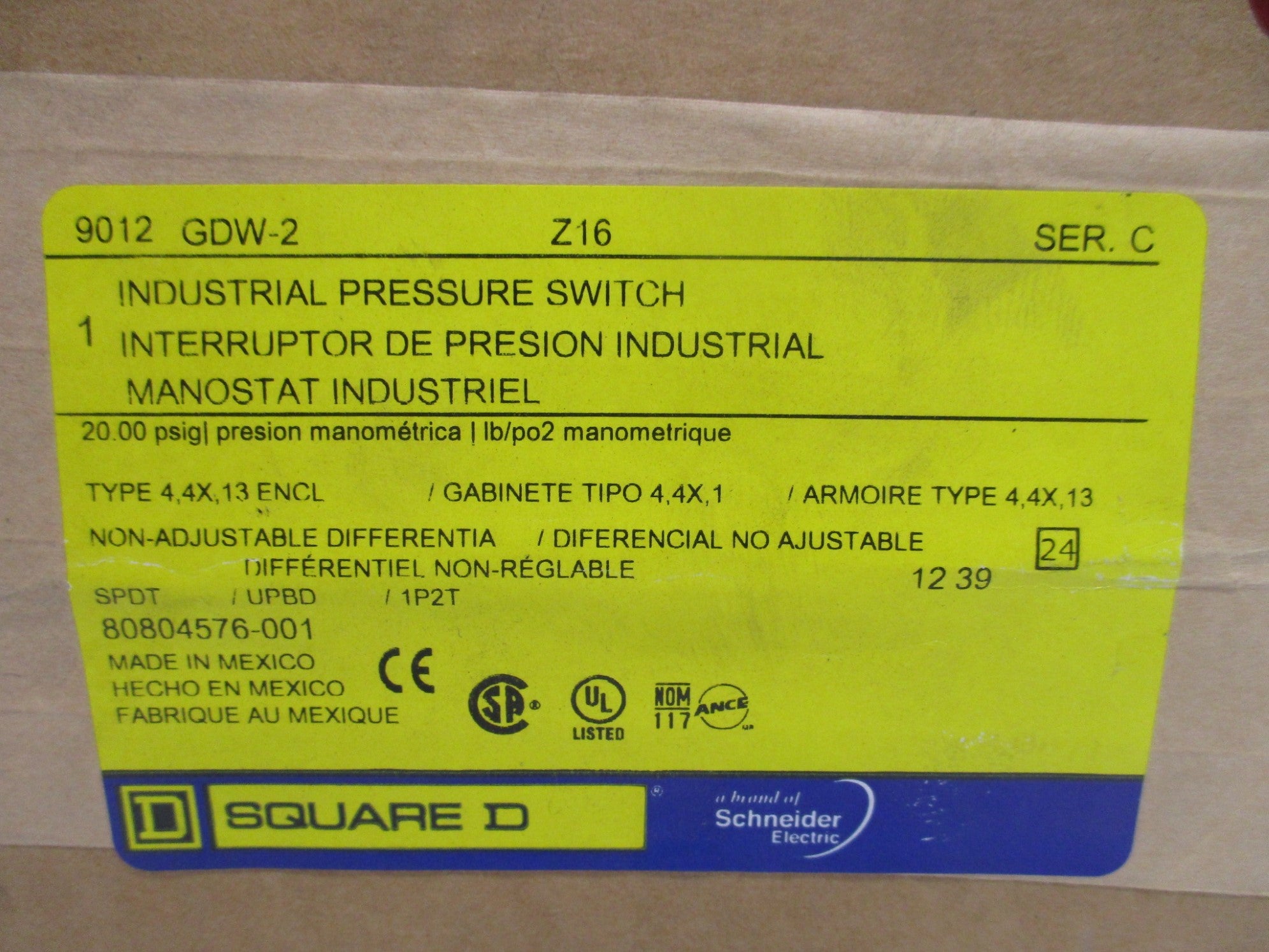 SQUARE D 9012GDW-2 SER. C NSFS