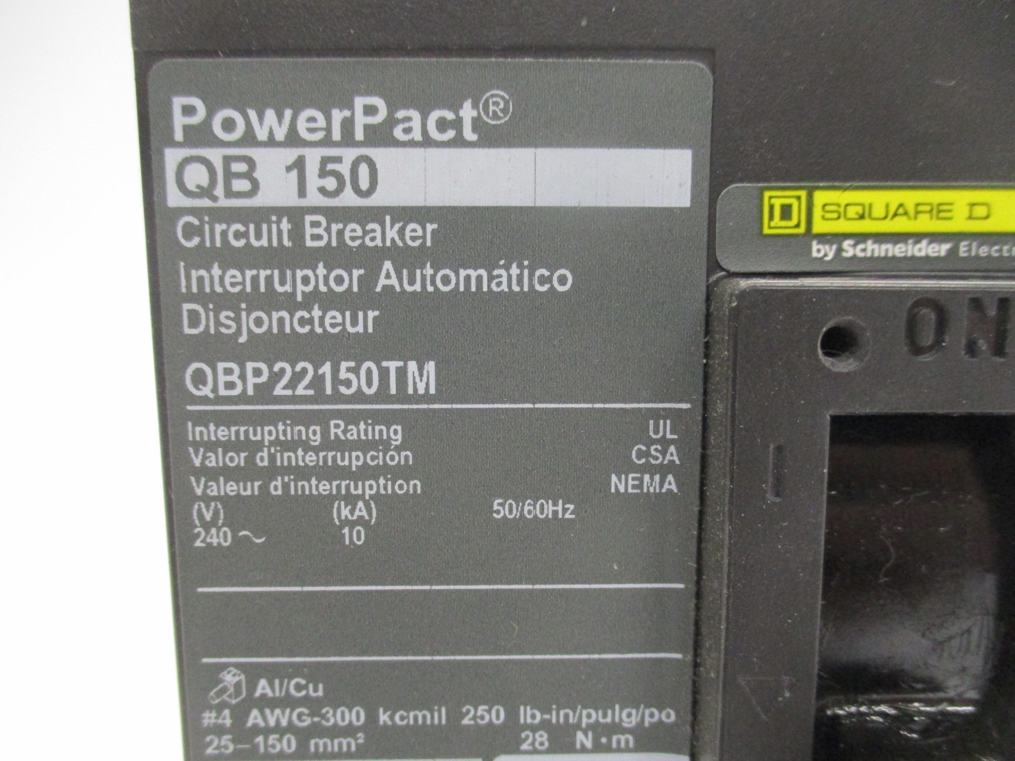 SQUARE D QBP22150TM 150A 240V NSMP
