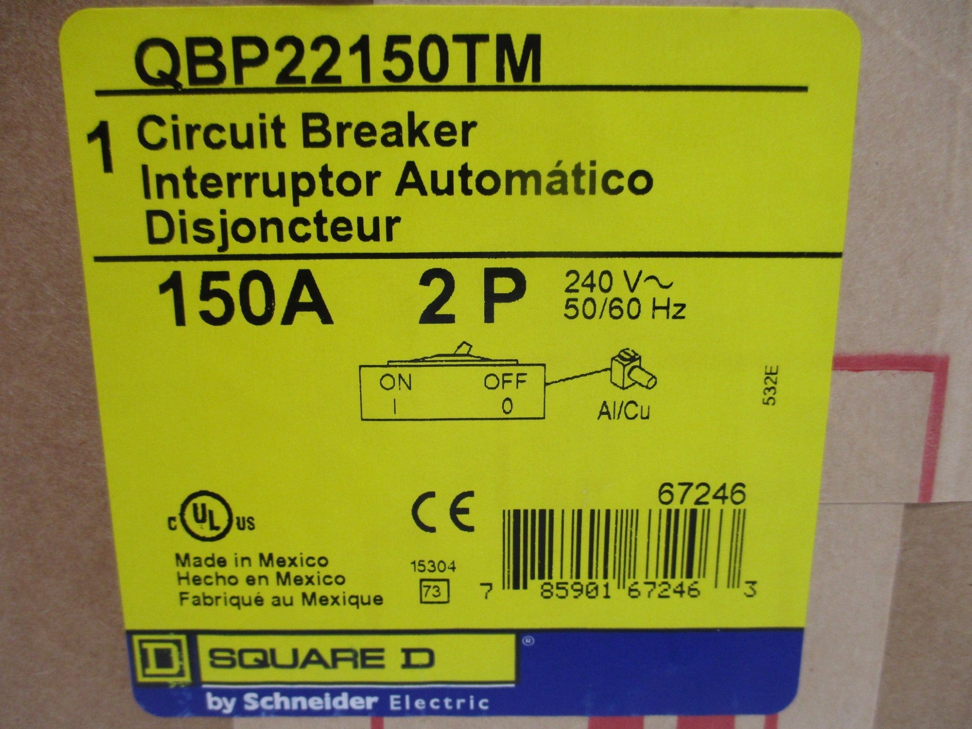 SQUARE D QBP22150TM 240V 150A NSFS