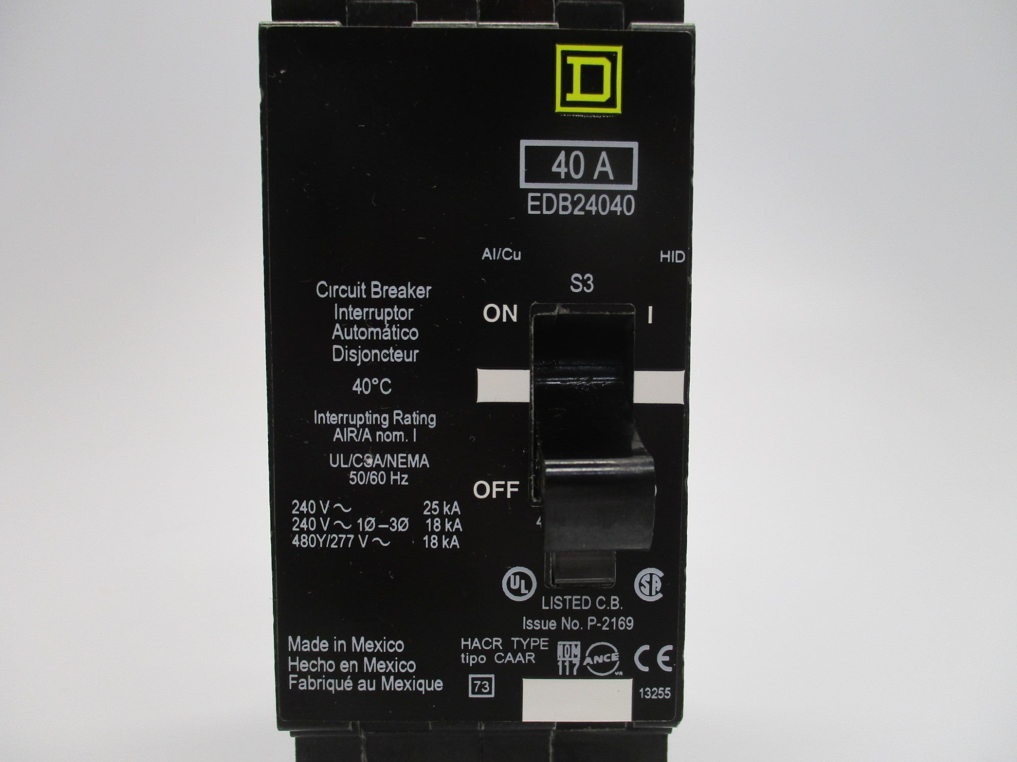 SQUARE D EDB24040 40A 480V NSNP