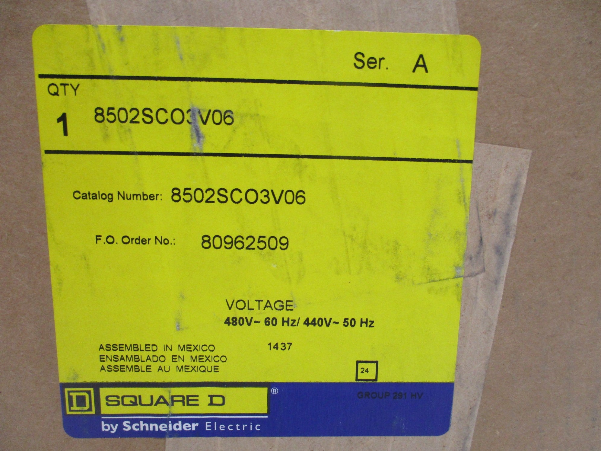 SQUARE D 8502SCO3V06 SER. A NSMP