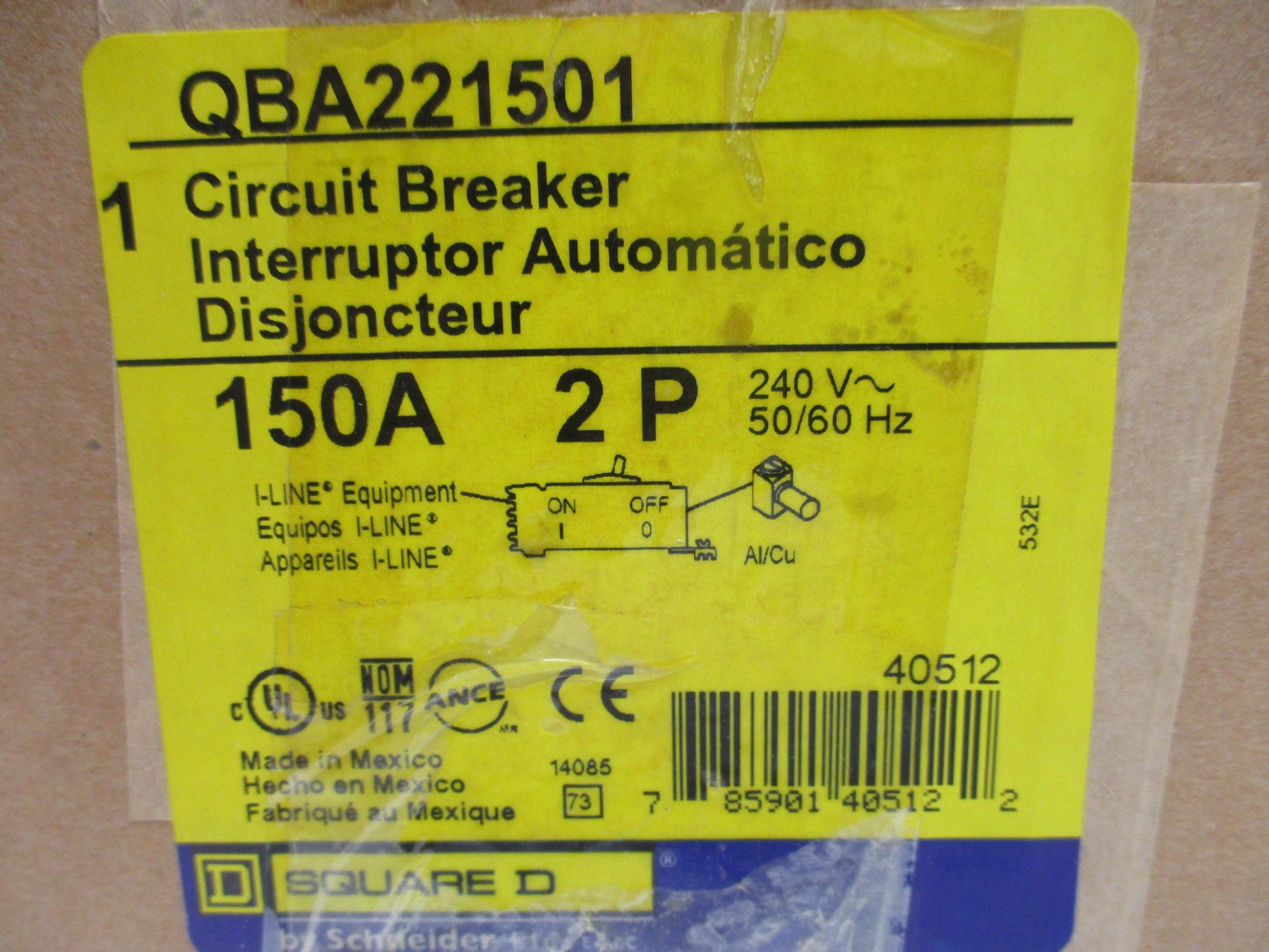 SQUARE D QBA221501 150A 240V NSMP