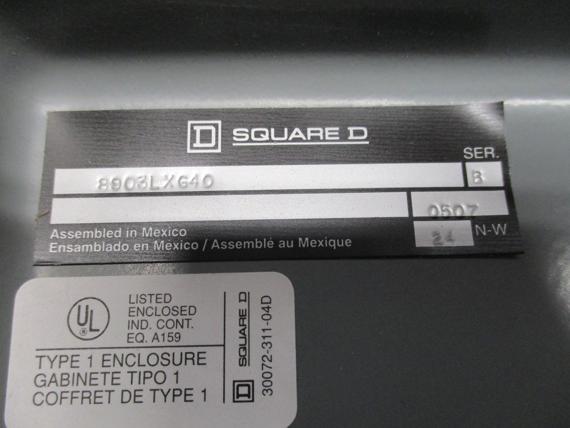 SQUARE D 8903LXG40V02 SER. B (AS PICTURED) NSMP