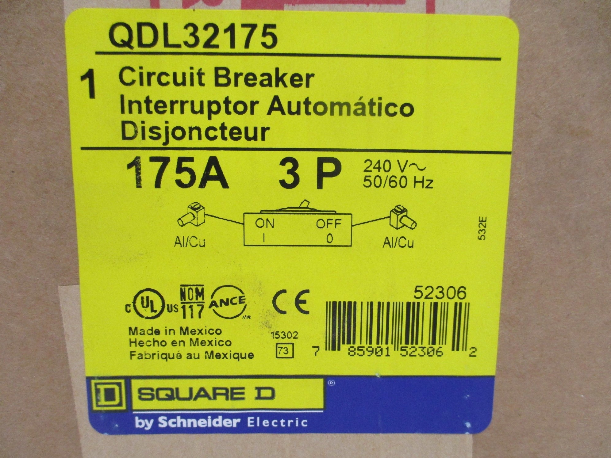 SQUARE D QDL32175 240V 175A NSMP