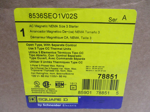 SQUARE D 8536SEO1V02S SER. A 110/120V NSMP