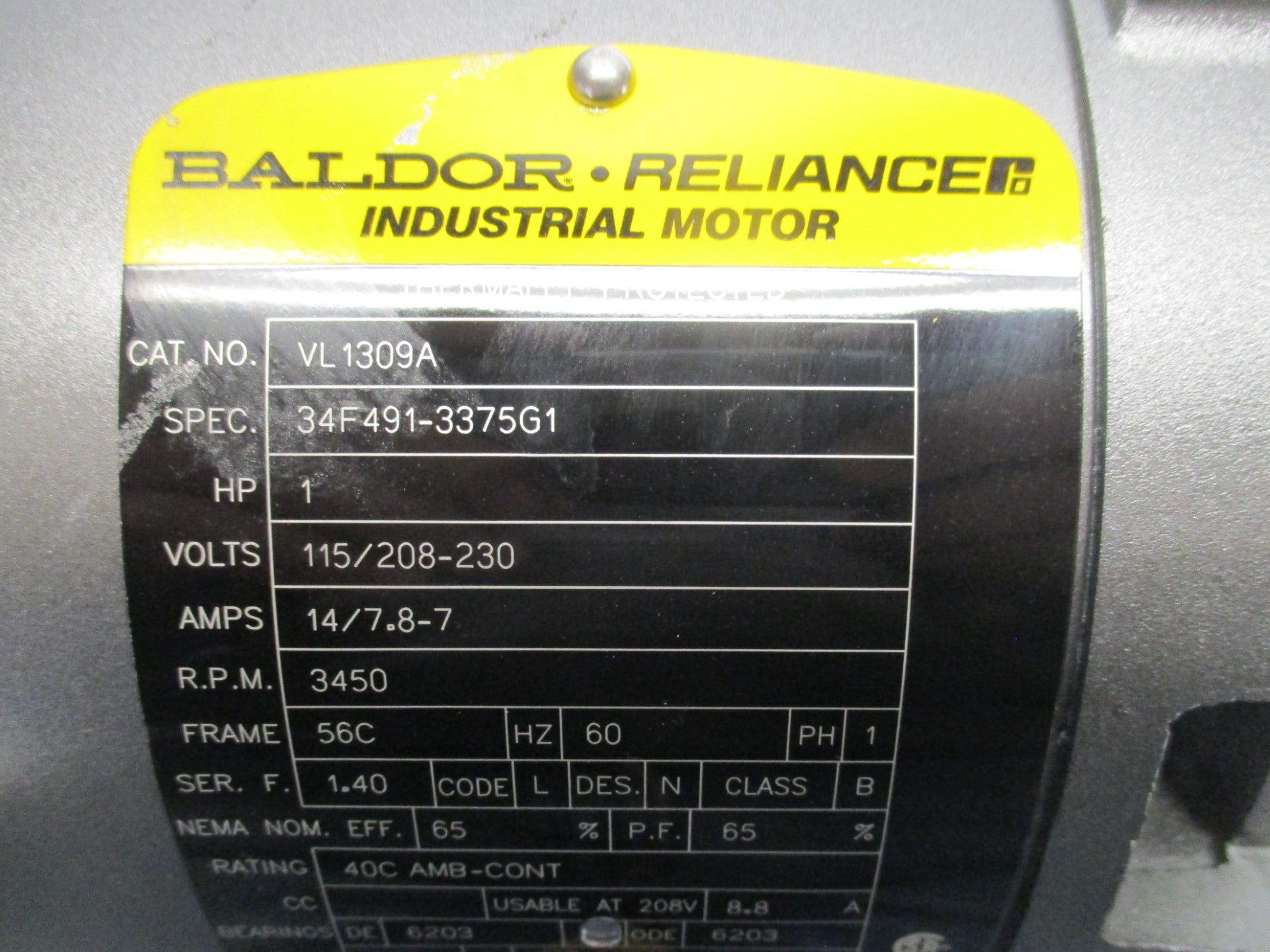 BALDOR VL1309A SER. F NSMP