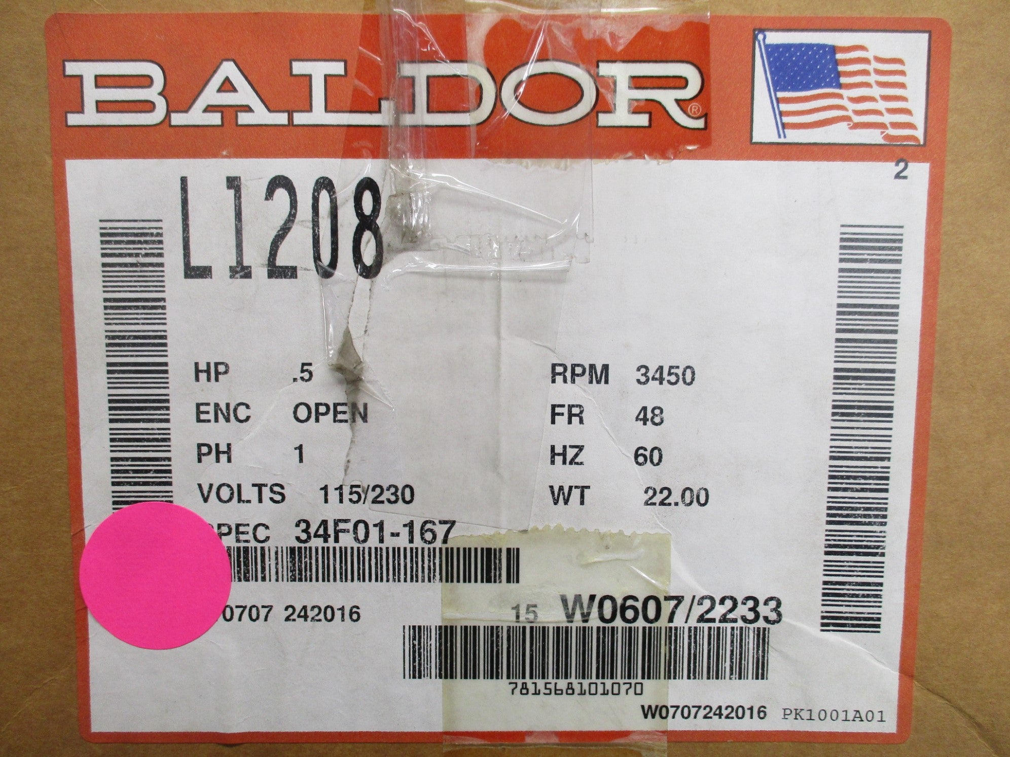 BALDOR L1208 SER. F NSMP