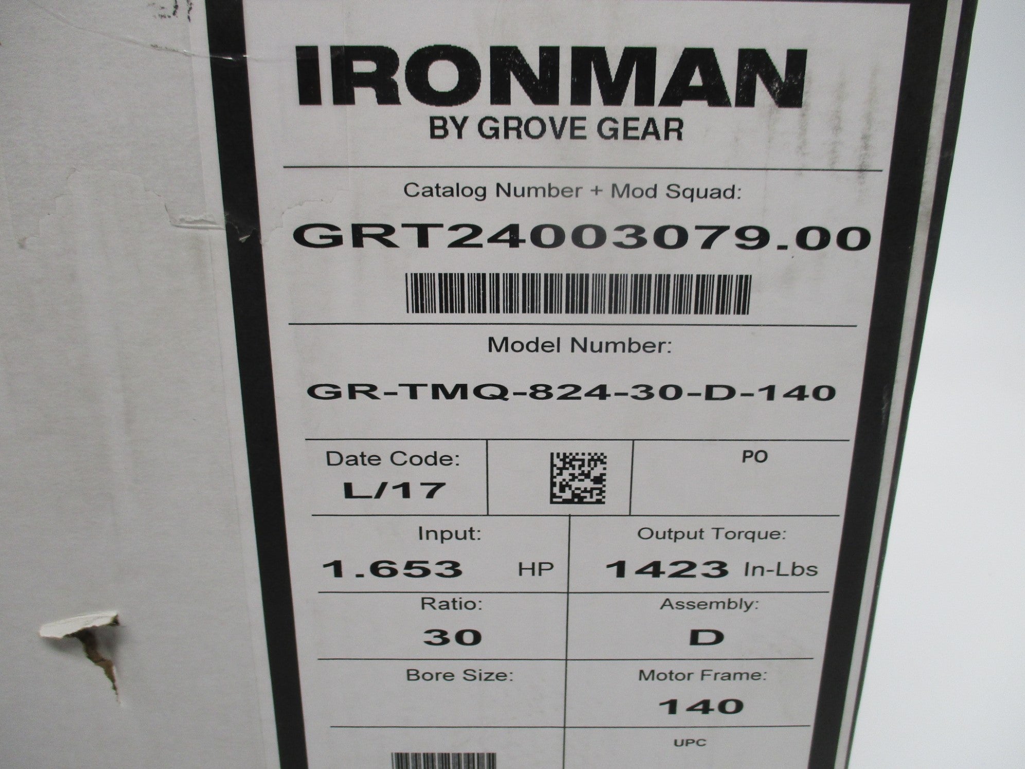 GROVE GEAR GRT24003079.00 NSMP