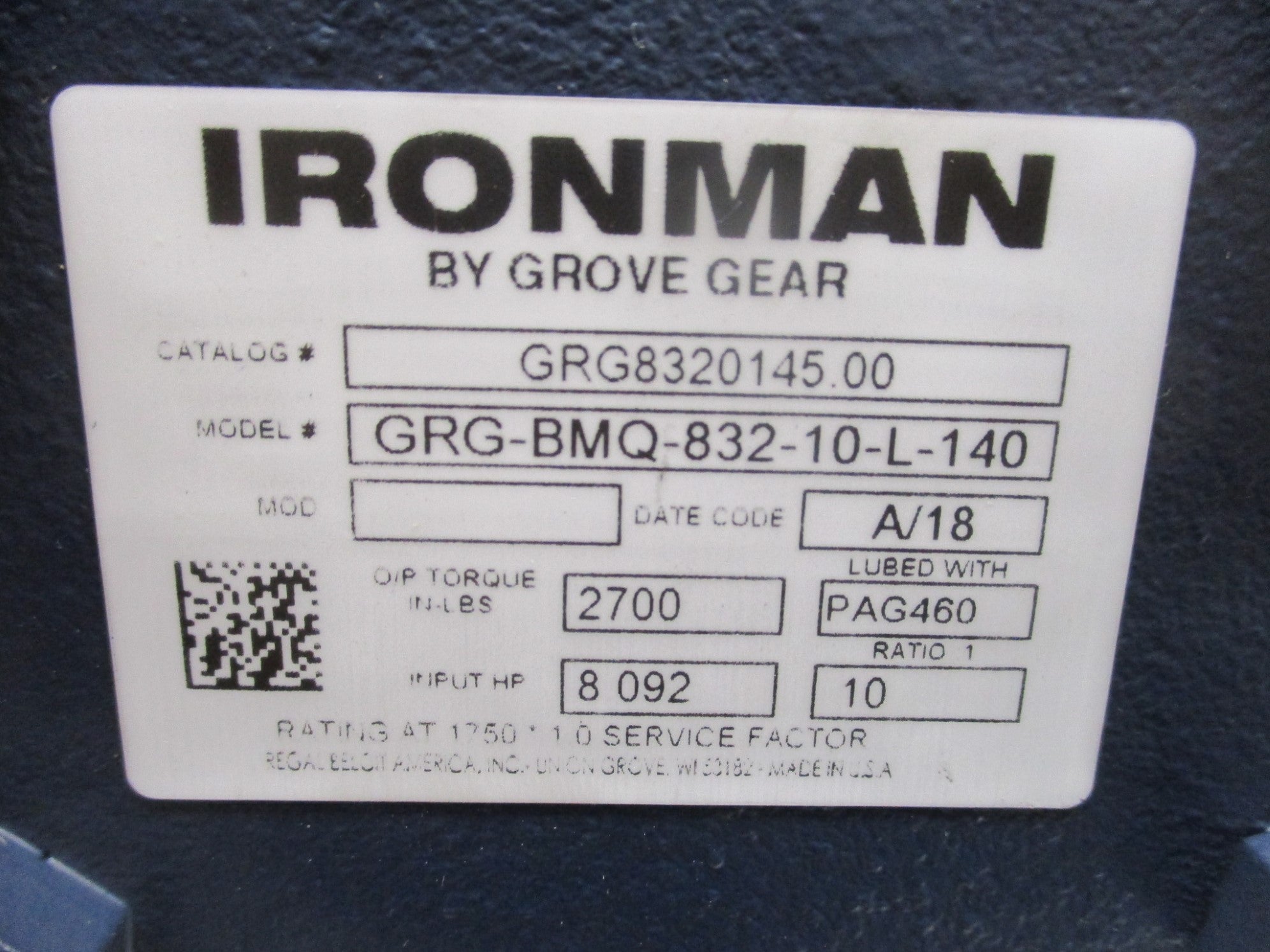 GROVE GEAR GRG8320145.00 NSMP