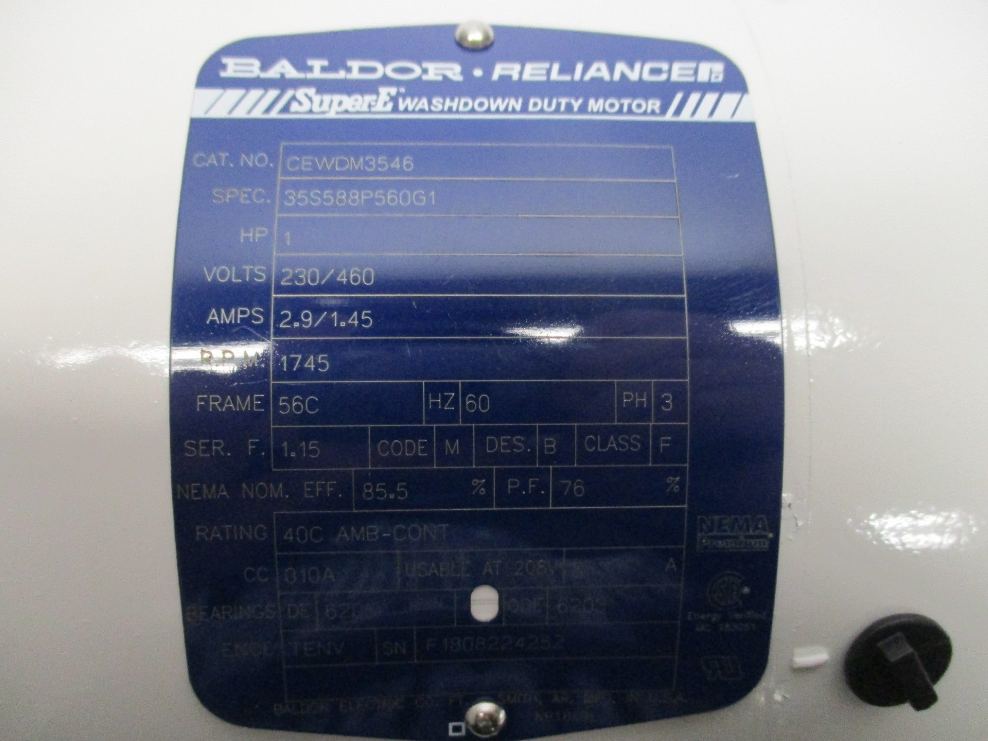 BALDOR CEWDM3546 SER. F NSMP